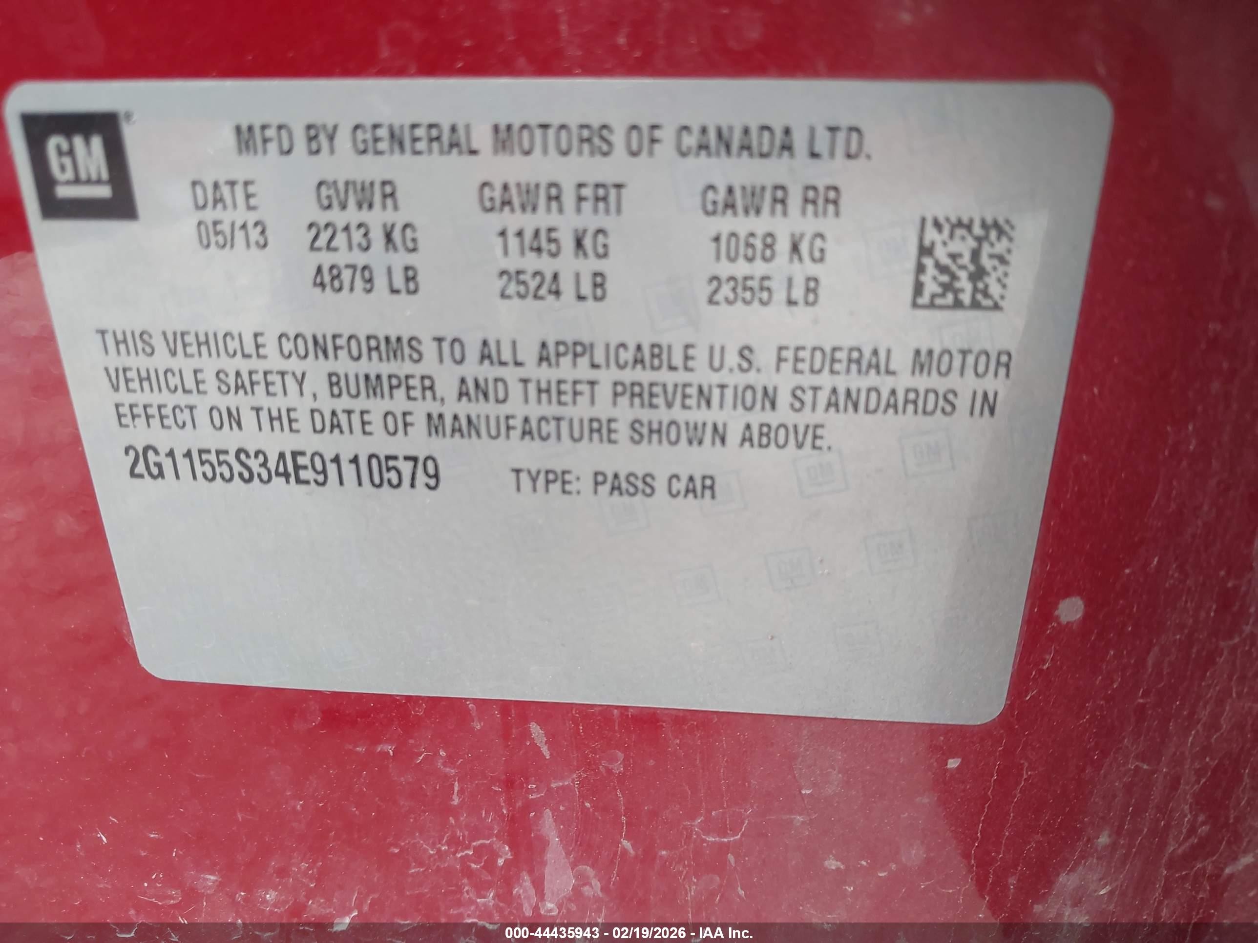 2014 Chevrolet Impala 2lz Красный vin: 2G1155S34E9110579