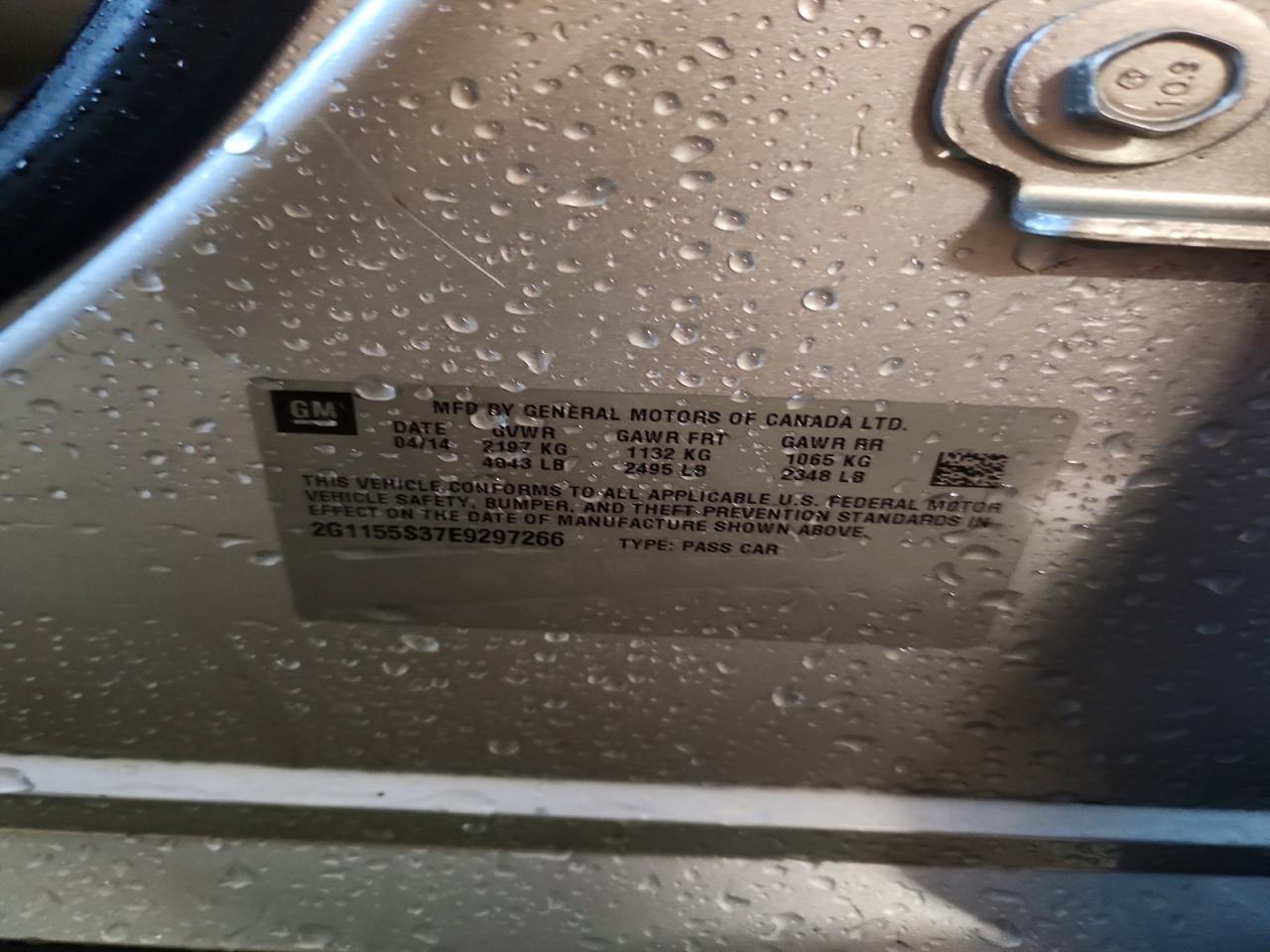 2014 Chevrolet Impala Ltz Silver vin: 2G1155S37E9297266