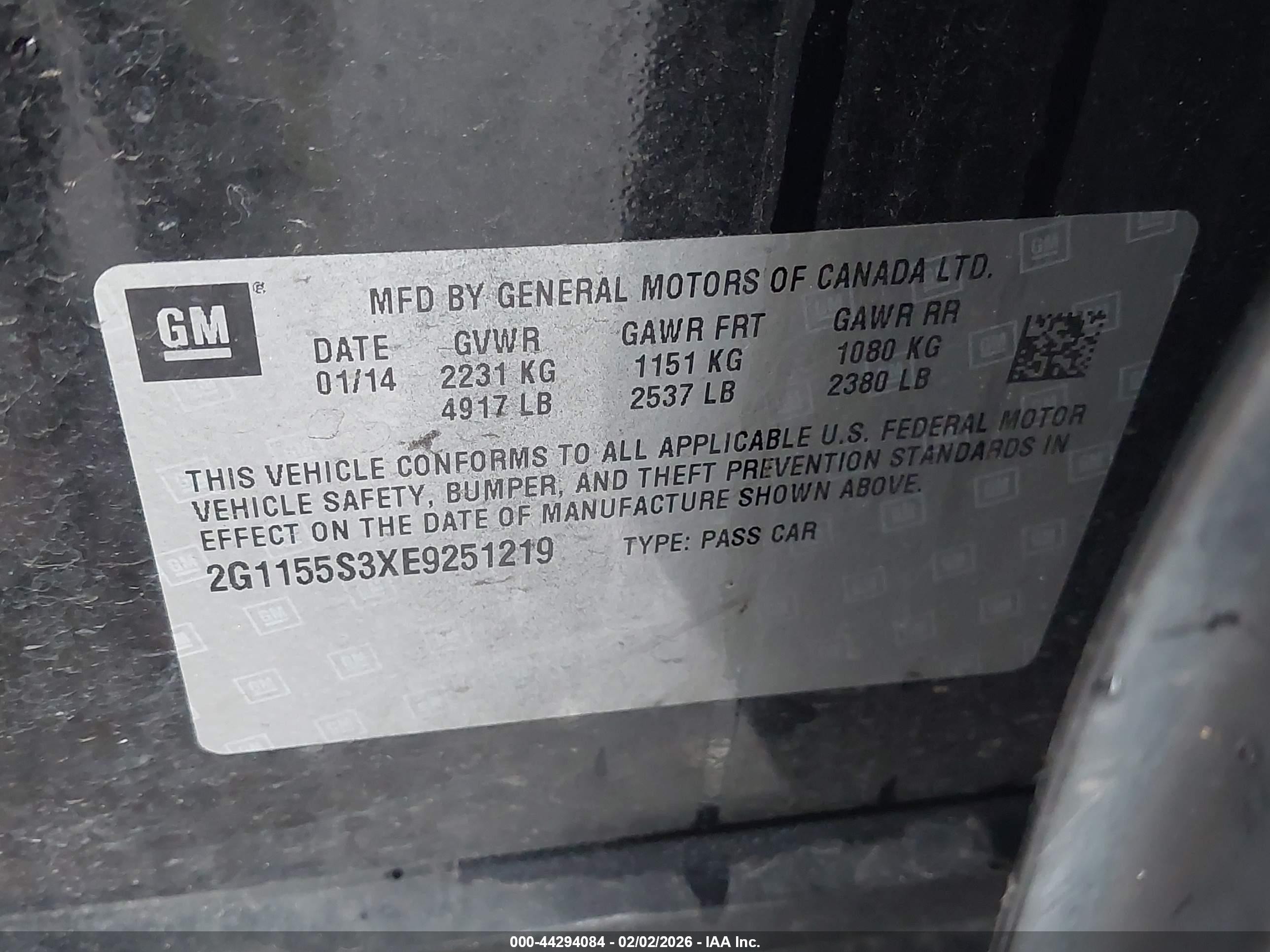 2014 Chevrolet Impala 2lz Black vin: 2G1155S3XE9251219