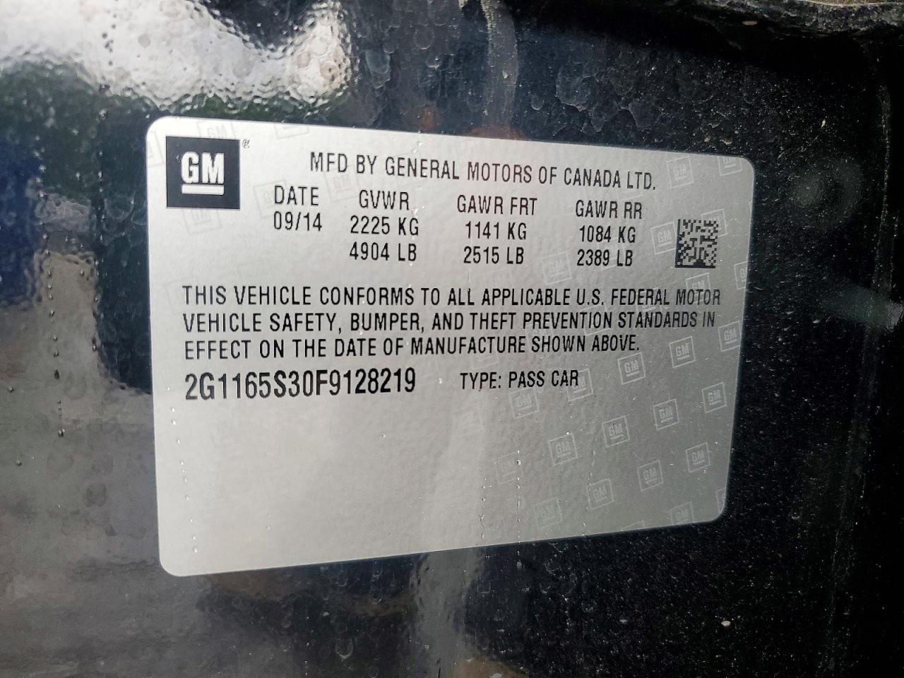 2015 Chevrolet Impala Ltz Черный vin: 2G1165S30F9128219