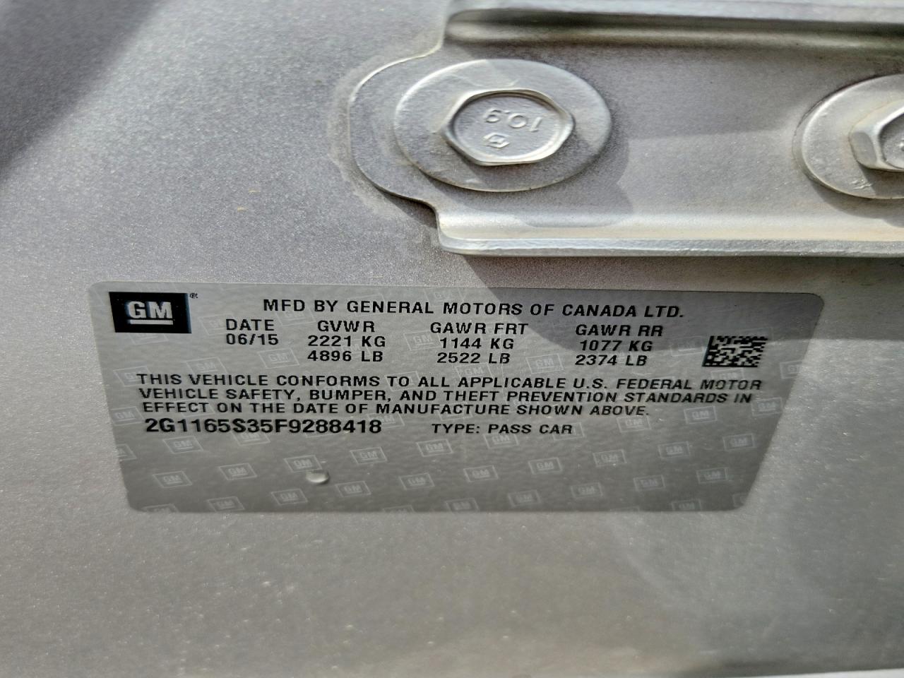 2015 Chevrolet Impala Ltz Silver vin: 2G1165S35F9288418