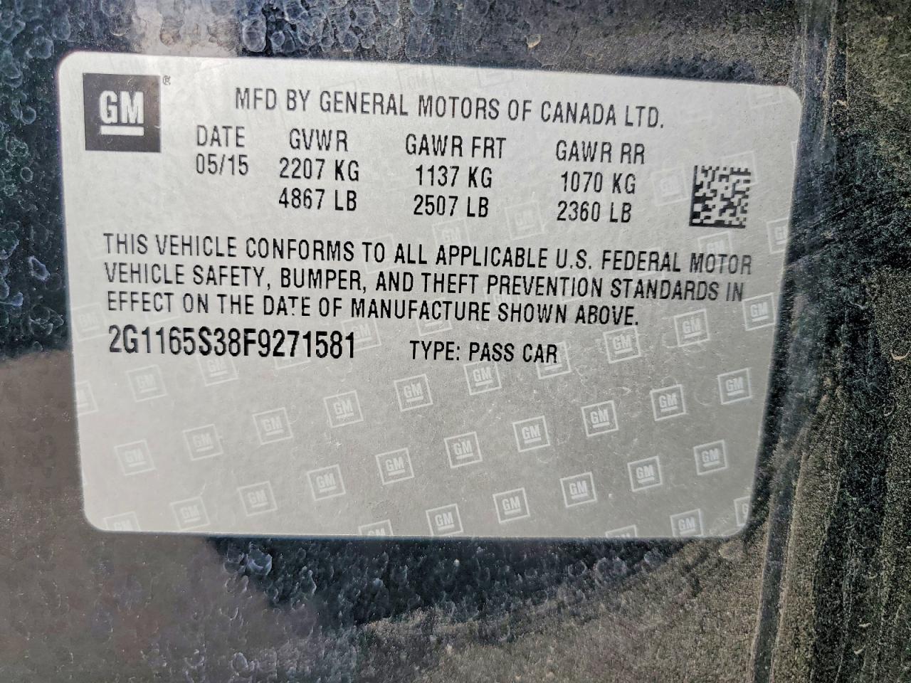 2015 Chevrolet Impala Ltz Черный vin: 2G1165S38F9271581