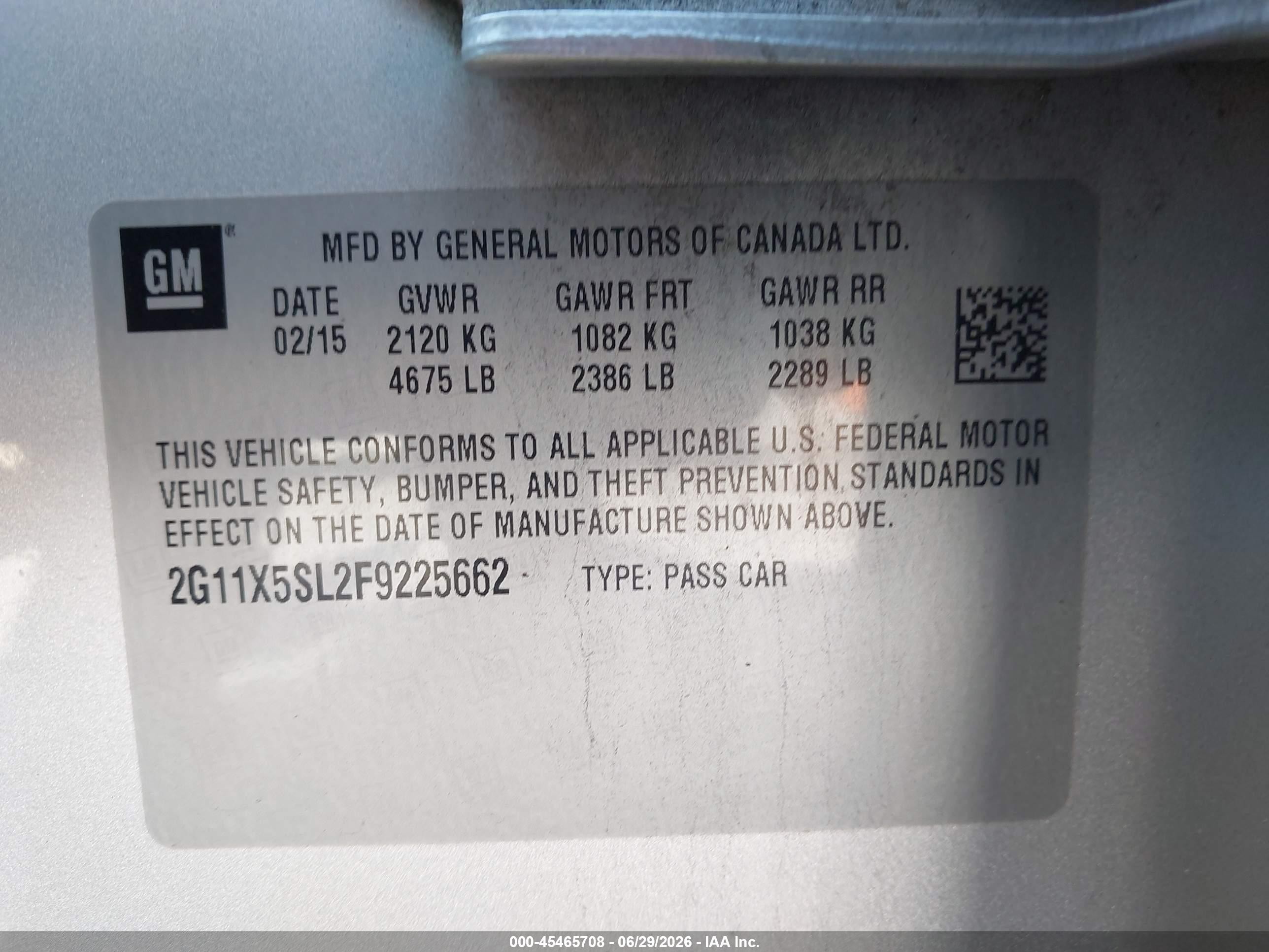 2015 Chevrolet Impala 1fl Silver vin: 2G11X5SL2F9225662