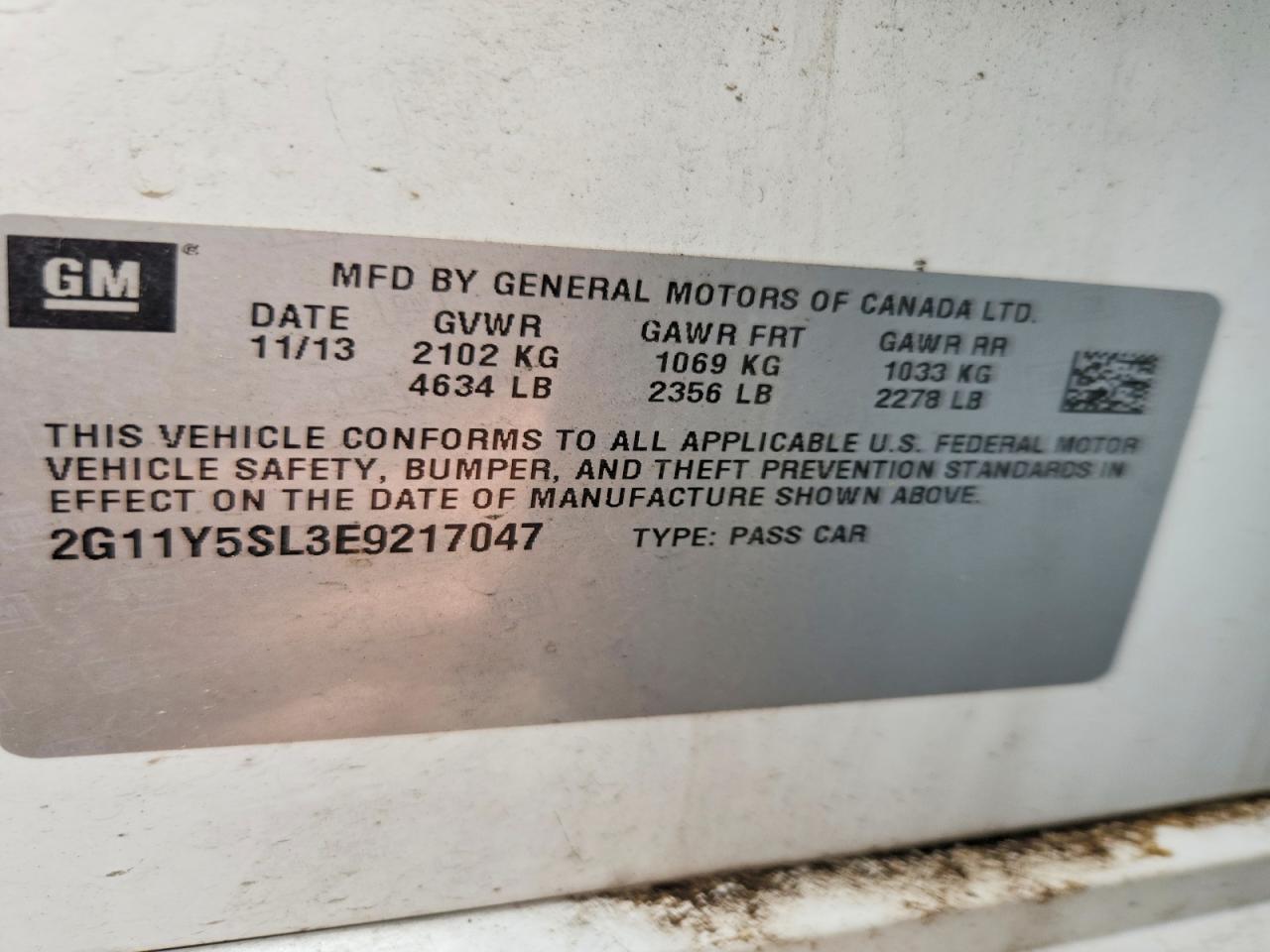 2014 Chevrolet Impala Ls White vin: 2G11Y5SL3E9217047
