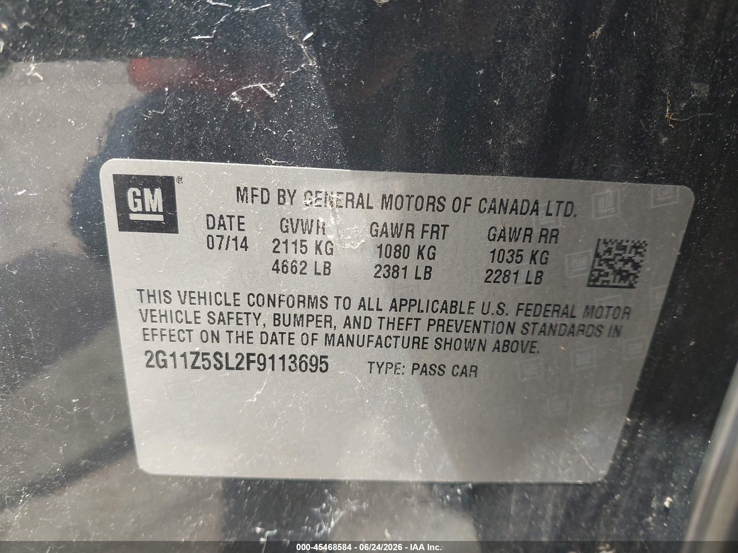 2015 Chevrolet Impala Ls Black vin: 2G11Z5SL2F9113695