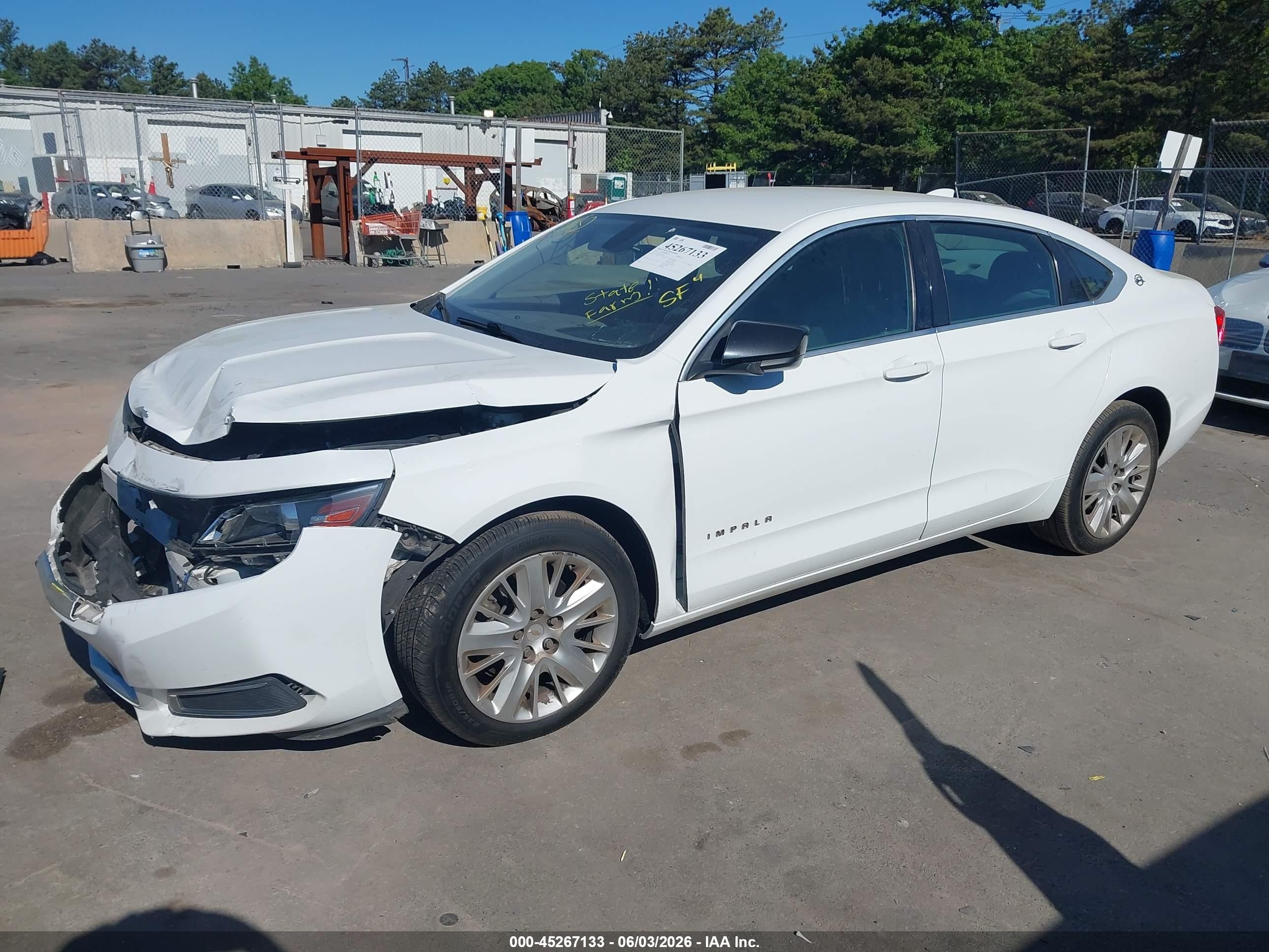 2015 Chevrolet Impala Ls White vin: 2G11Z5SL9F9241187