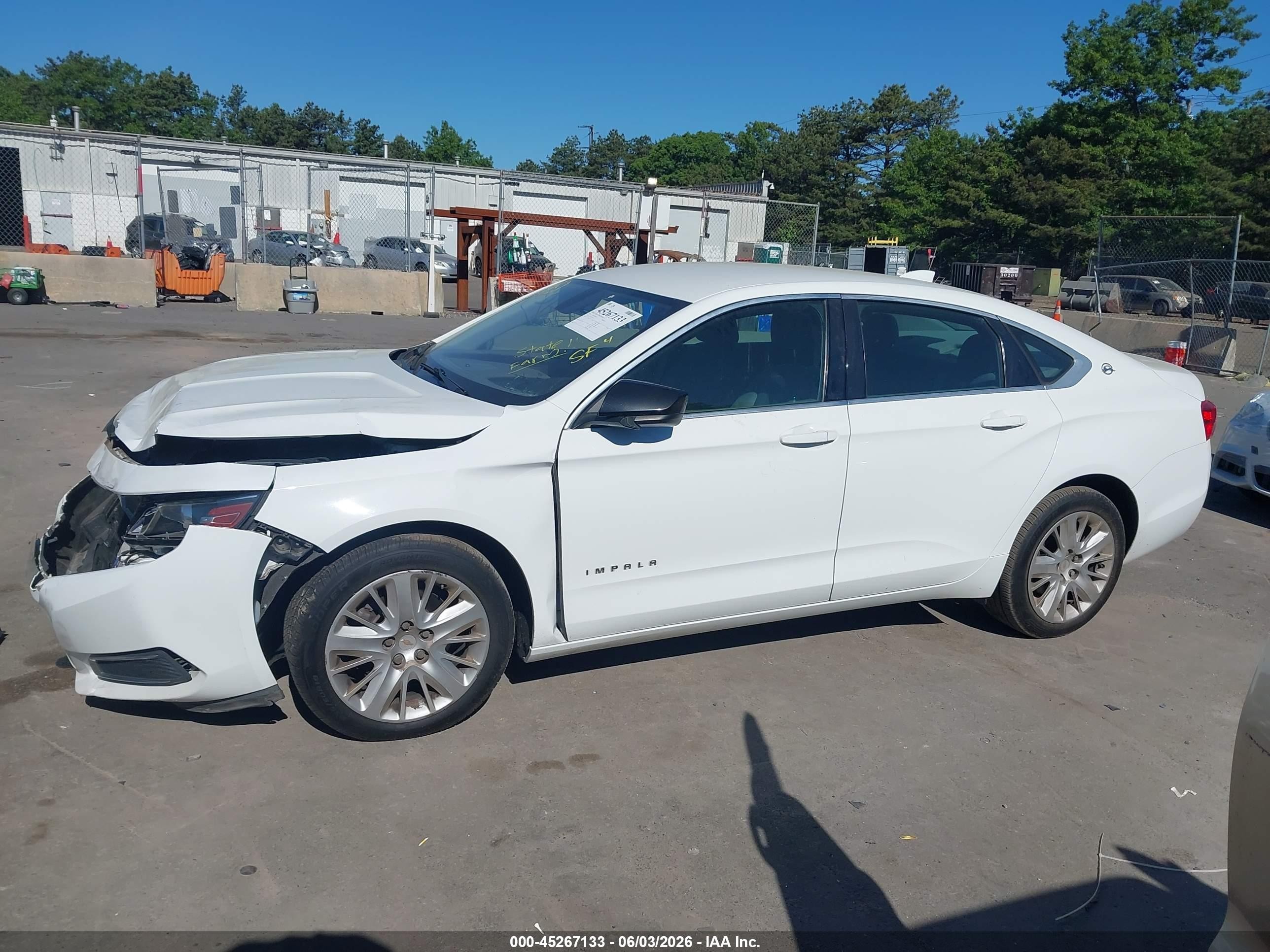 2015 Chevrolet Impala Ls White vin: 2G11Z5SL9F9241187
