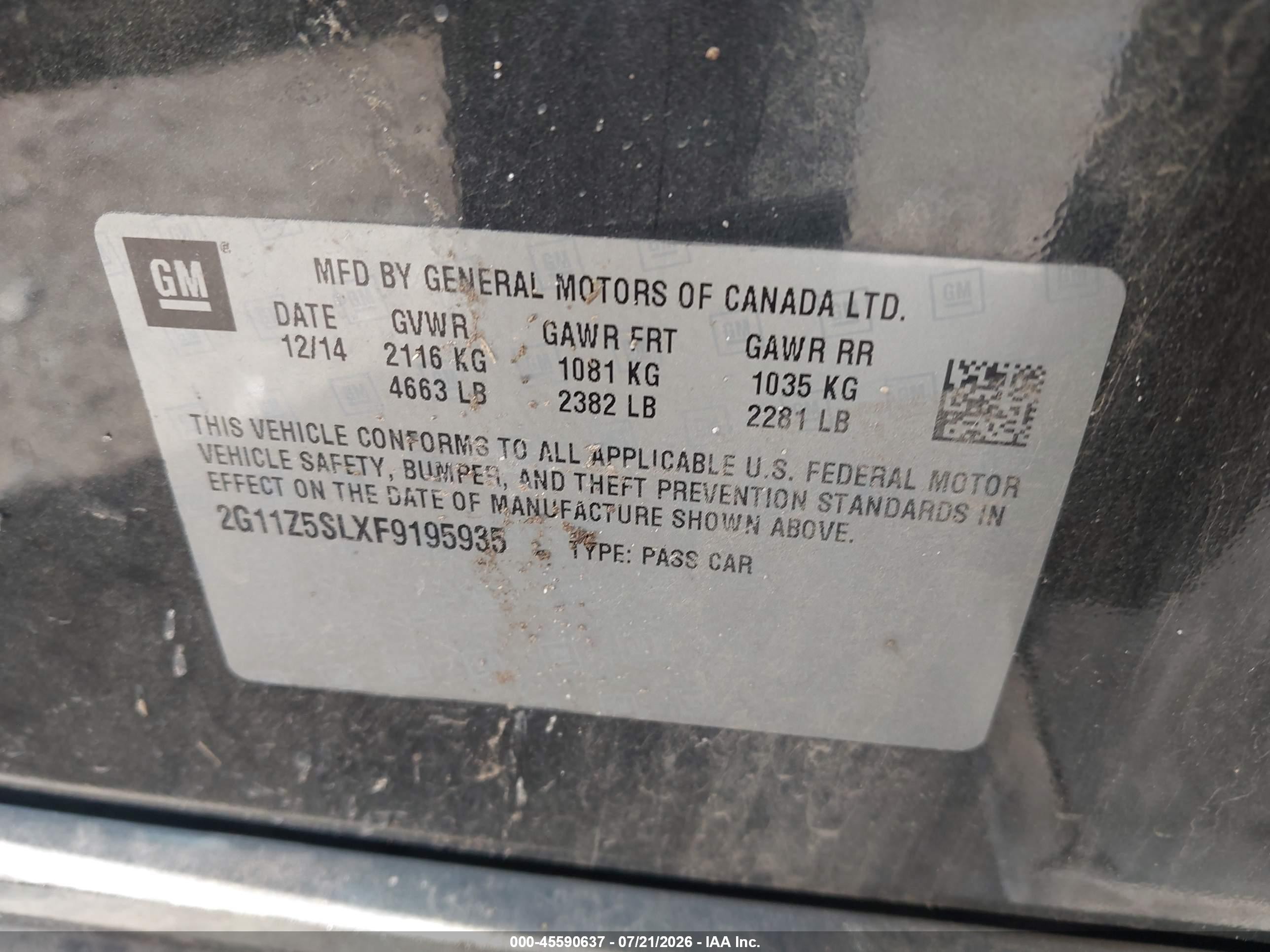 2015 Chevrolet Impala Ls Черный vin: 2G11Z5SLXF9195935
