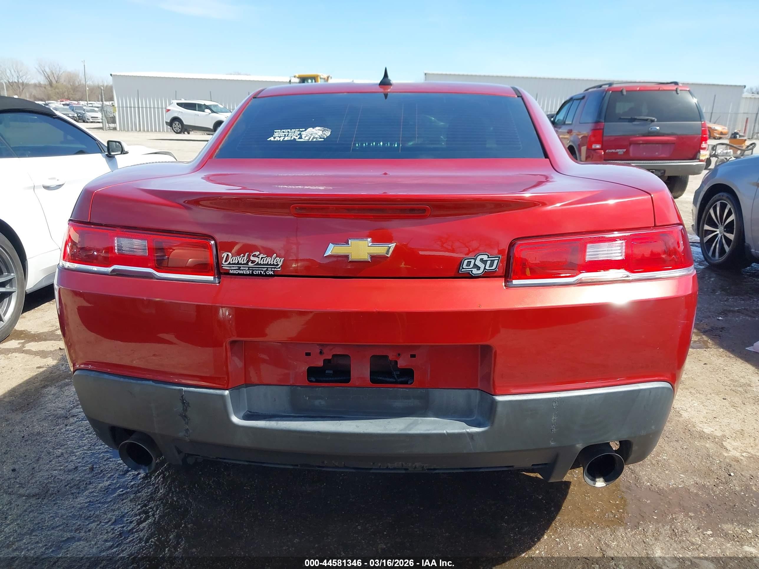 2014 Chevrolet Camaro 2ls Красный vin: 2G1FA1E31E9250207