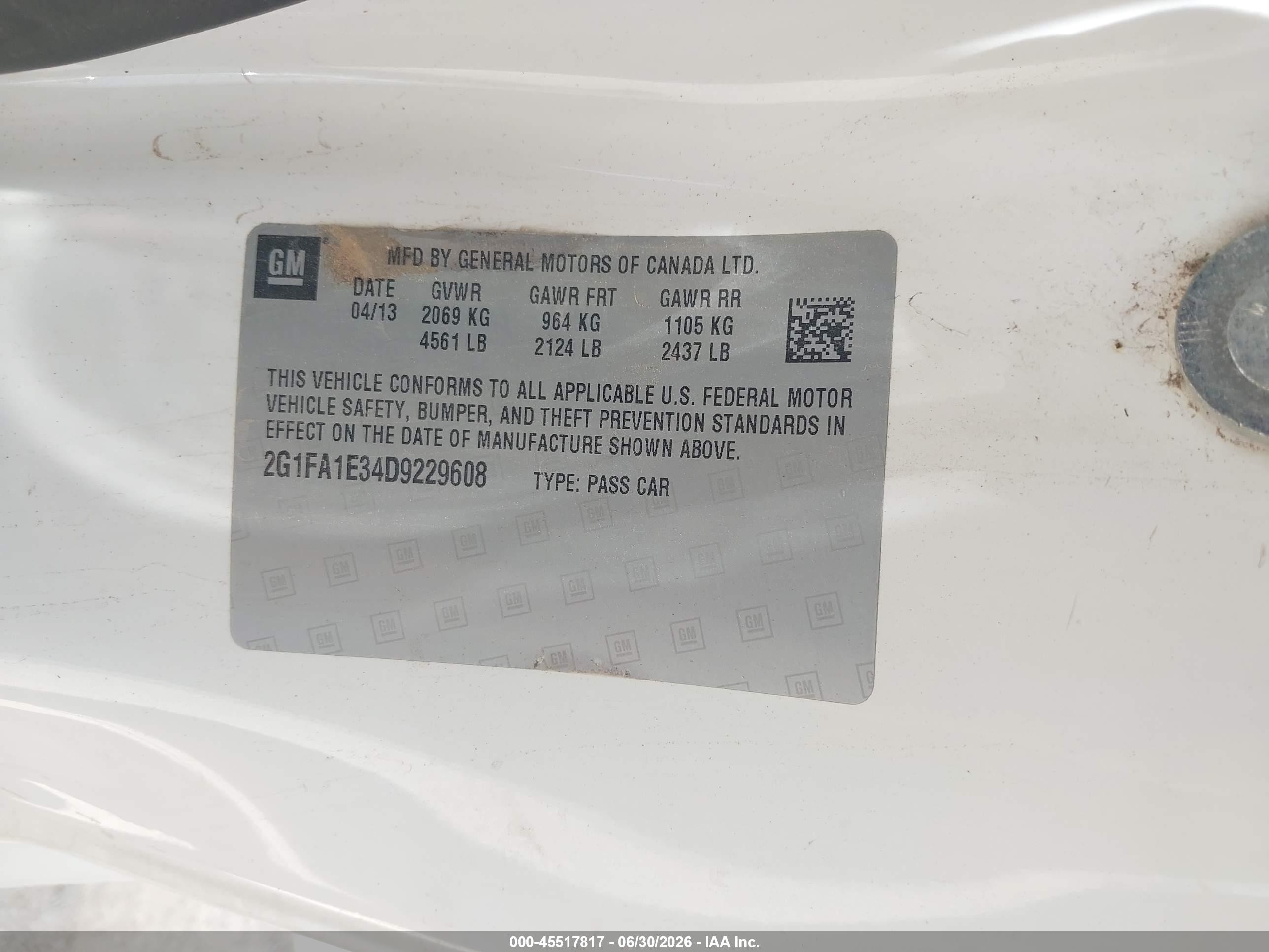 2013 Chevrolet Camaro 2ls White vin: 2G1FA1E34D9229608