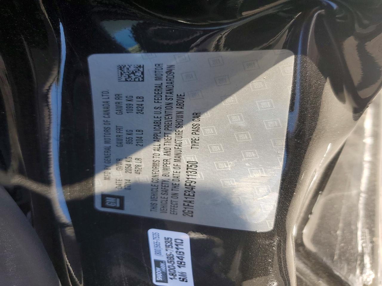 2015 Chevrolet Camaro Ls Черный vin: 2G1FA1E34F9113750