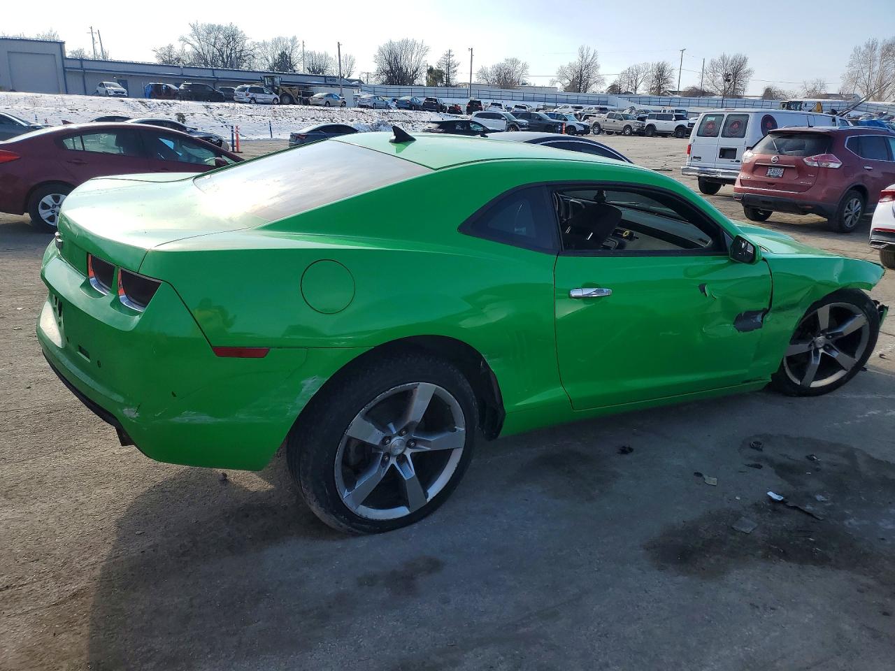 2013 Chevrolet Camaro Ls Green vin: 2G1FA1E35D9125791