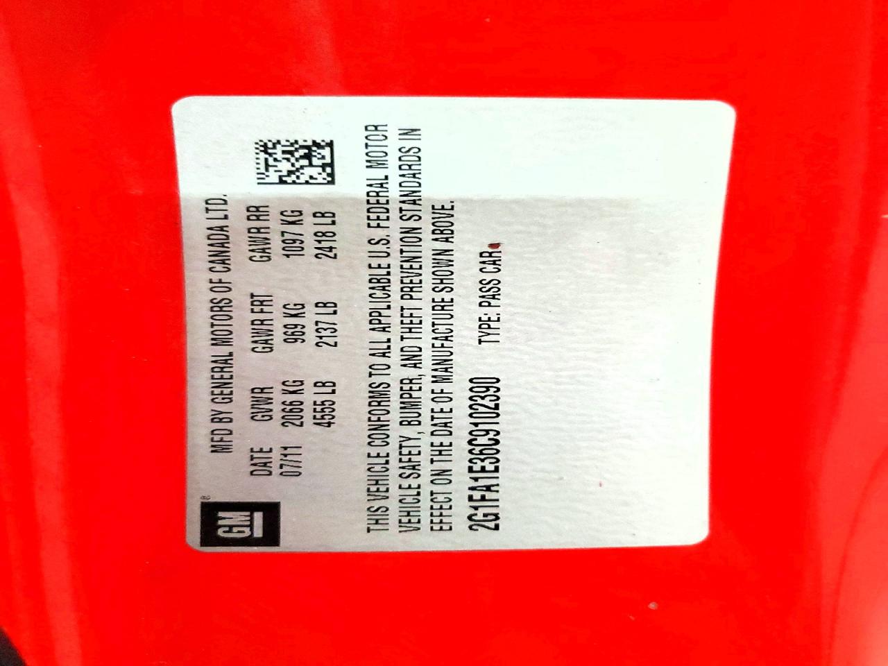 2012 Chevrolet Camaro Ls Red vin: 2G1FA1E36C9102390