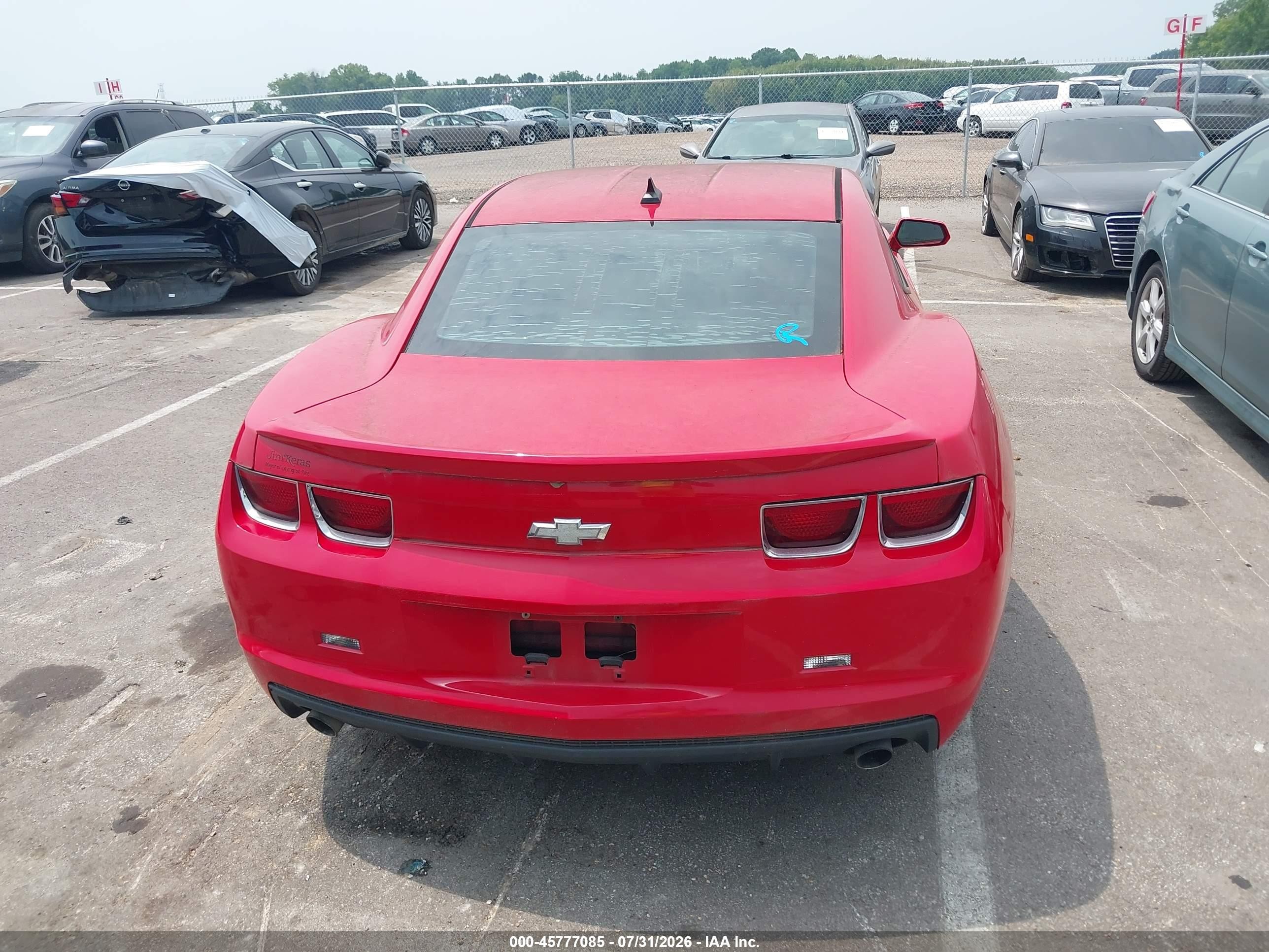2012 Chevrolet Camaro 2ls Red vin: 2G1FA1E36C9137897