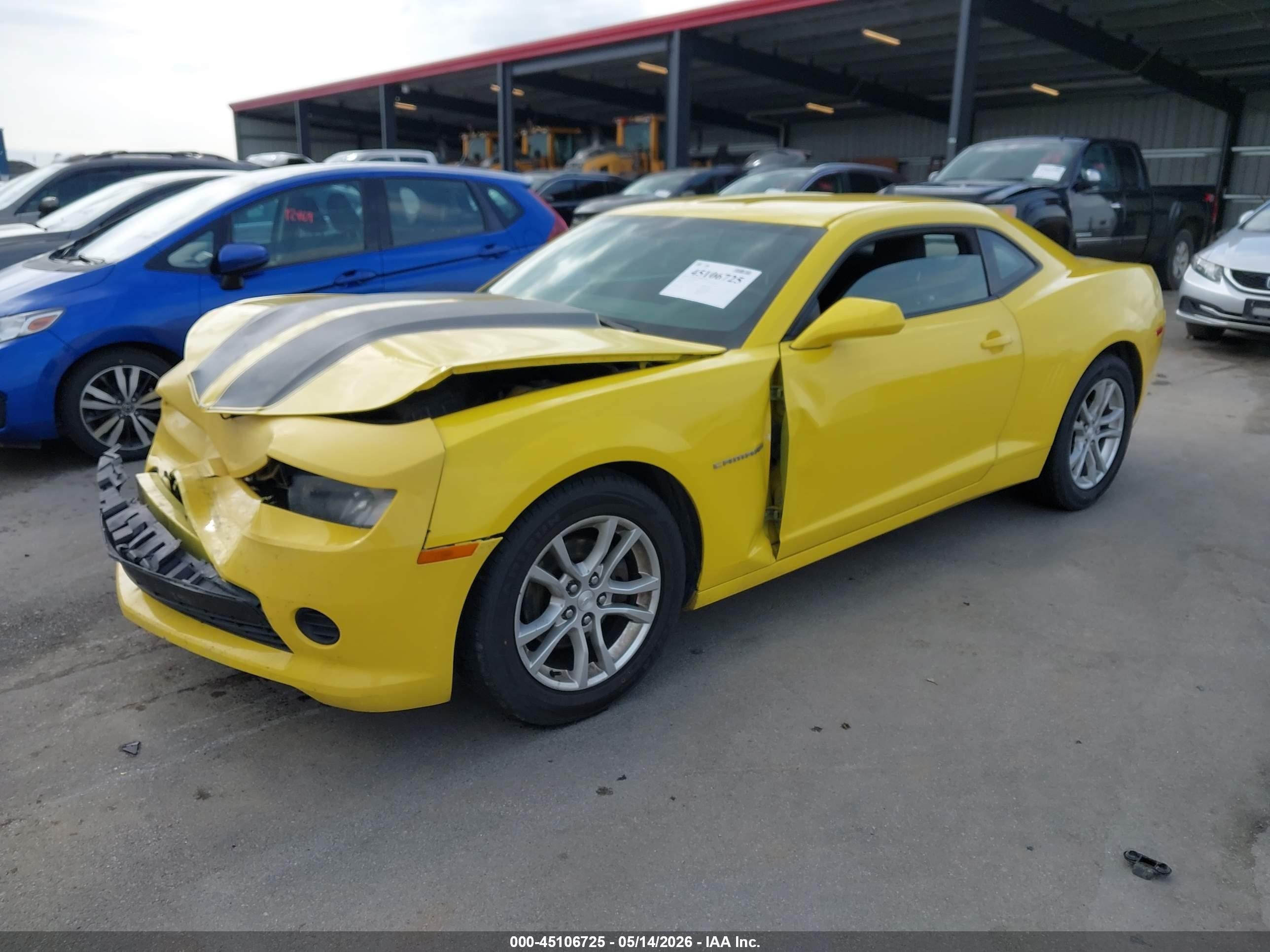 2015 Chevrolet Camaro 1ls Yellow vin: 2G1FA1E37F9114729