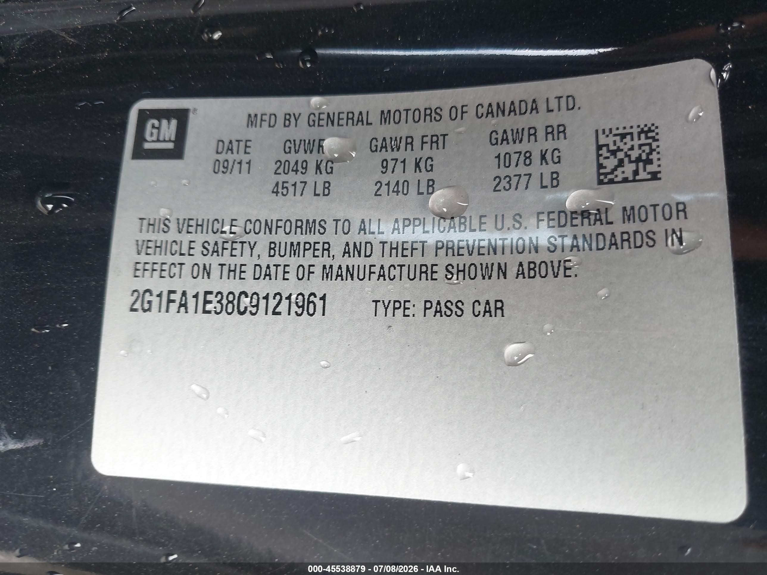 2012 Chevrolet Camaro 2ls Black vin: 2G1FA1E38C9121961