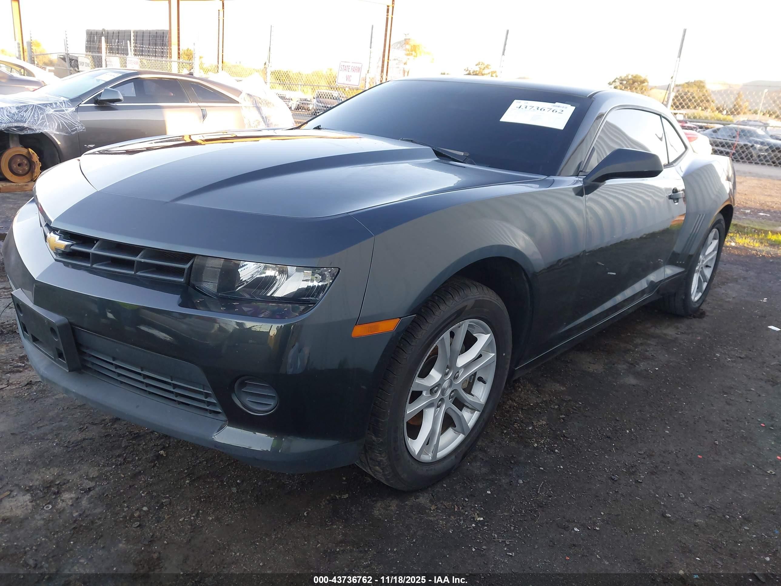 2015 Chevrolet Camaro 1ls Gray vin: 2G1FA1E38F9301980