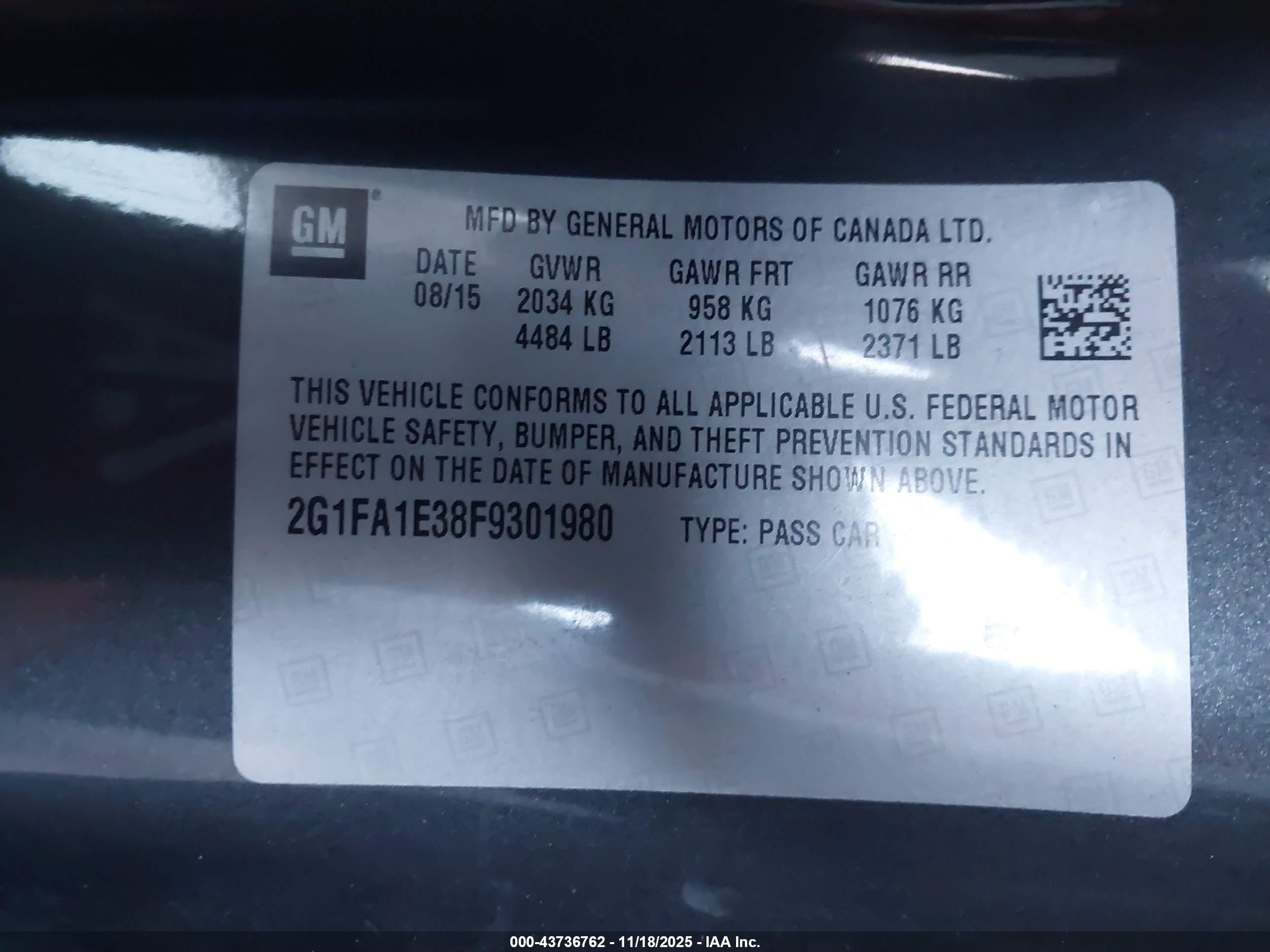 2015 Chevrolet Camaro 1ls Gray vin: 2G1FA1E38F9301980