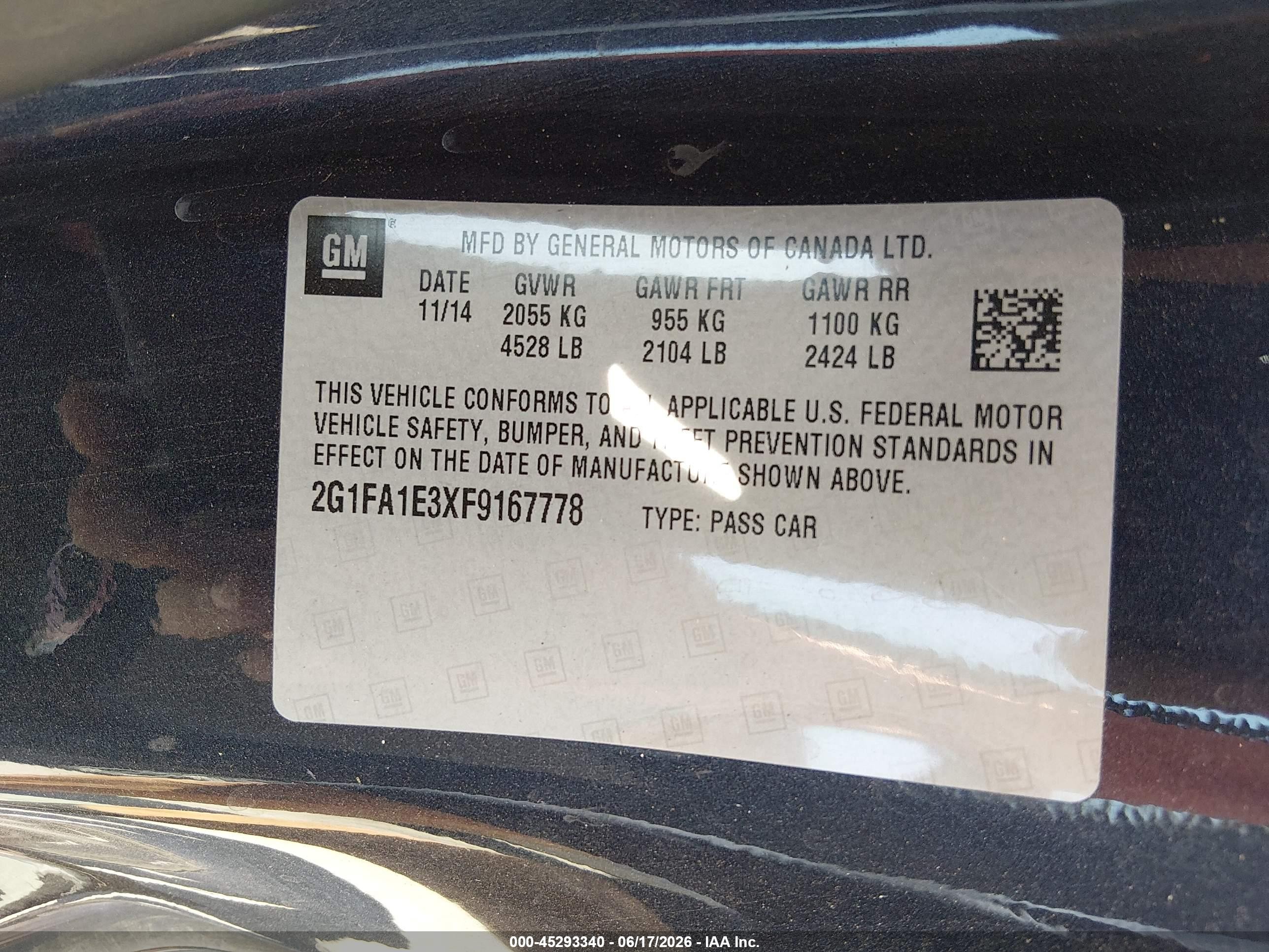 2015 Chevrolet Camaro 1ls Dark Blue vin: 2G1FA1E3XF9167778