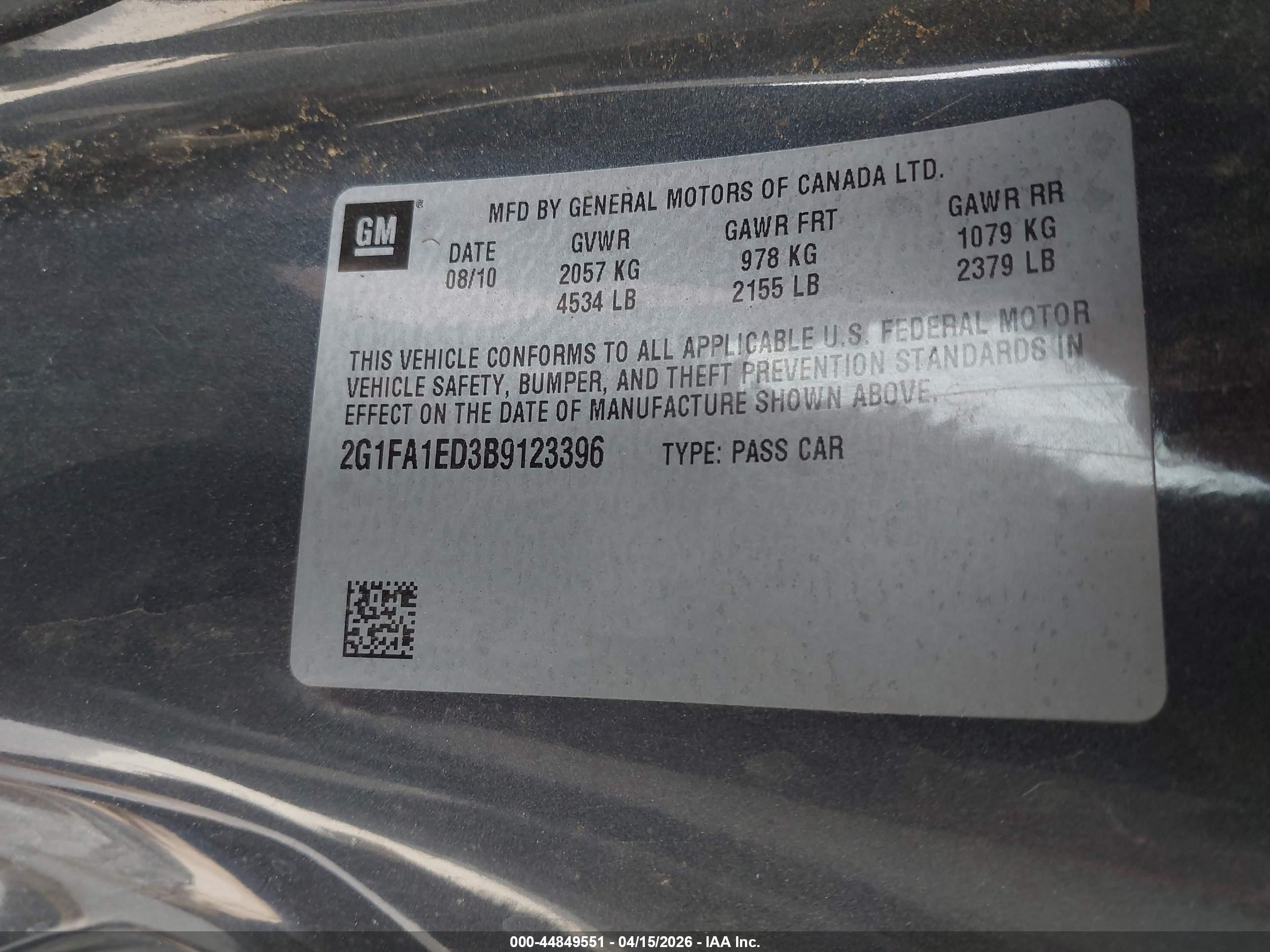 2011 Chevrolet Camaro 2ls Серый vin: 2G1FA1ED3B9123396
