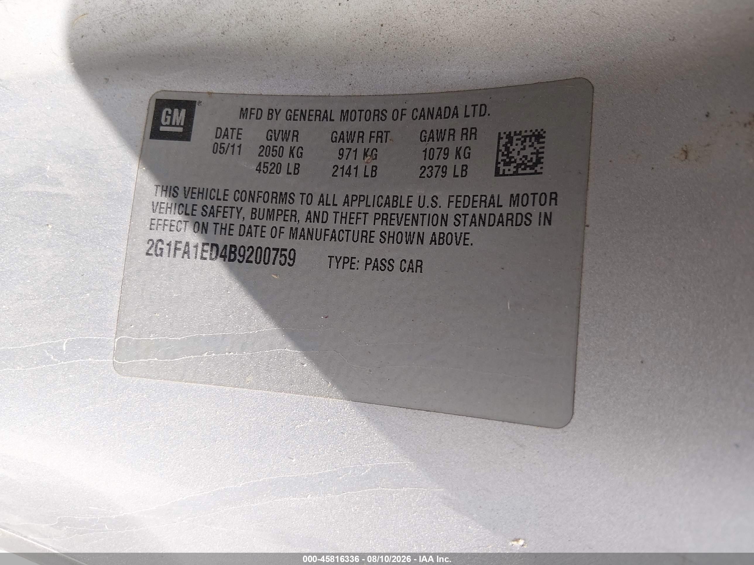 2011 Chevrolet Camaro 2ls Серебряный vin: 2G1FA1ED4B9200759