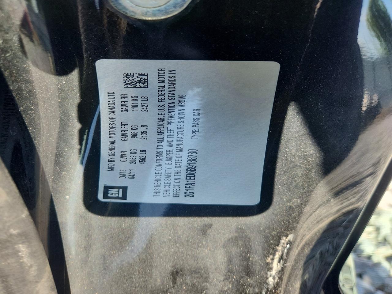 2011 Chevrolet Camaro Ls Black vin: 2G1FA1ED6B9188730