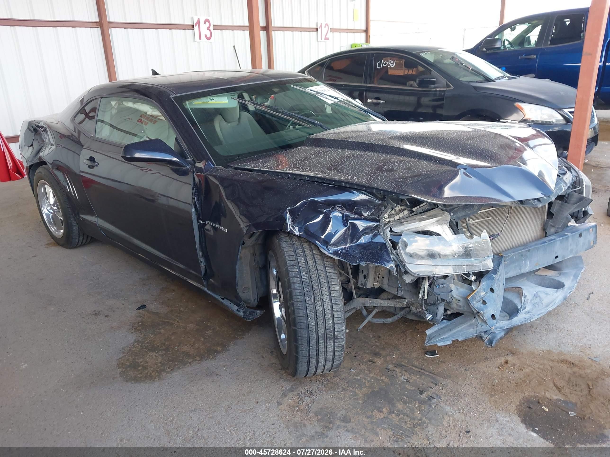 2014 Chevrolet Camaro 1lt Blue vin: 2G1FB1E30E9192510