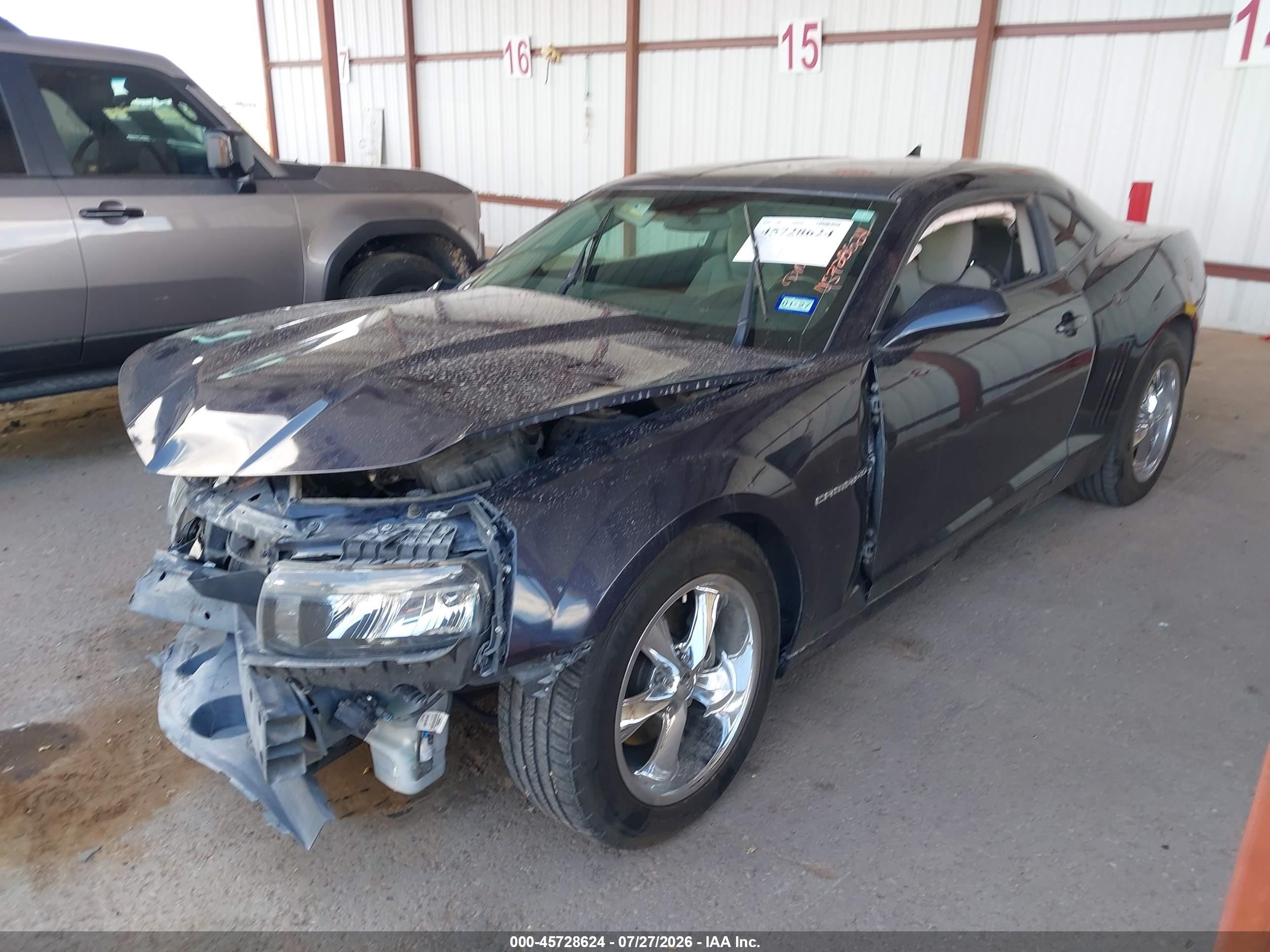 2014 Chevrolet Camaro 1lt Blue vin: 2G1FB1E30E9192510