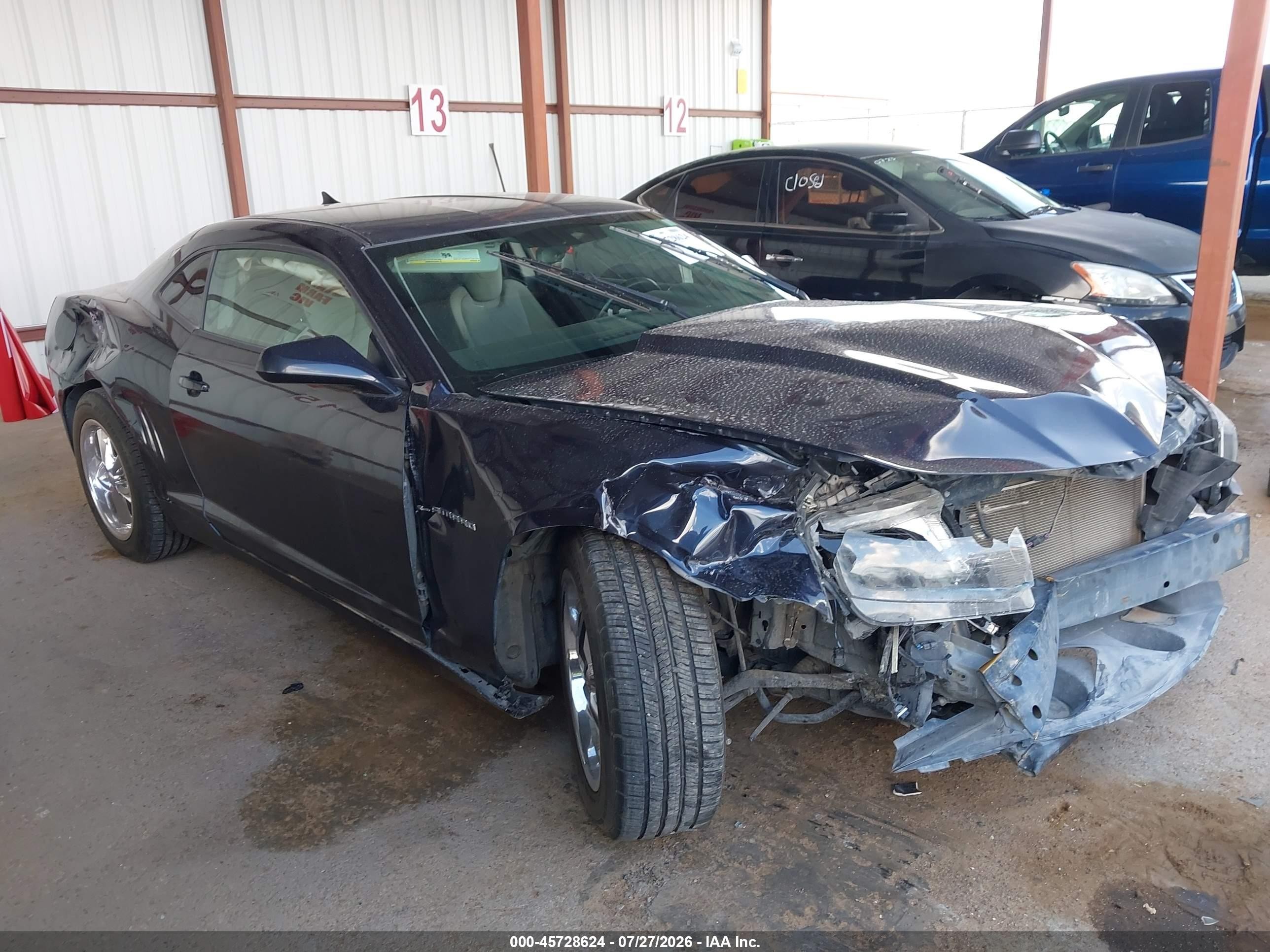 2014 Chevrolet Camaro 1lt Blue vin: 2G1FB1E30E9192510