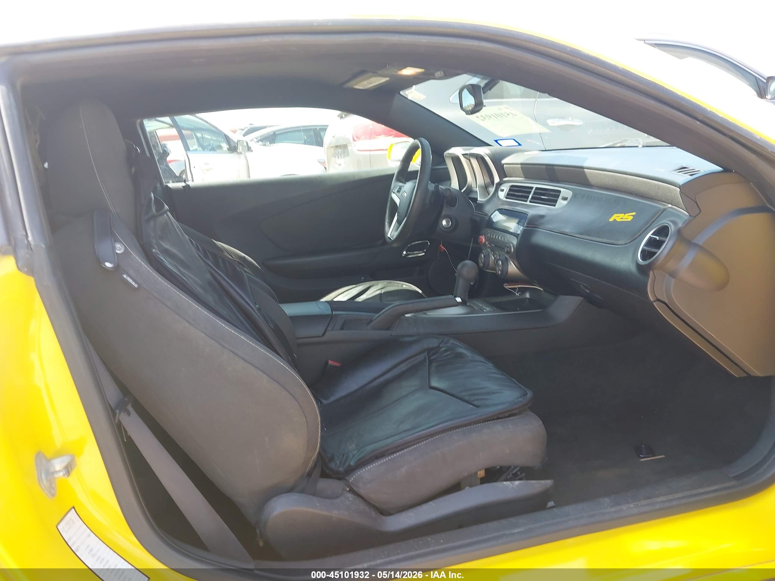 2012 Chevrolet Camaro 1lt Yellow vin: 2G1FB1E31C9103119