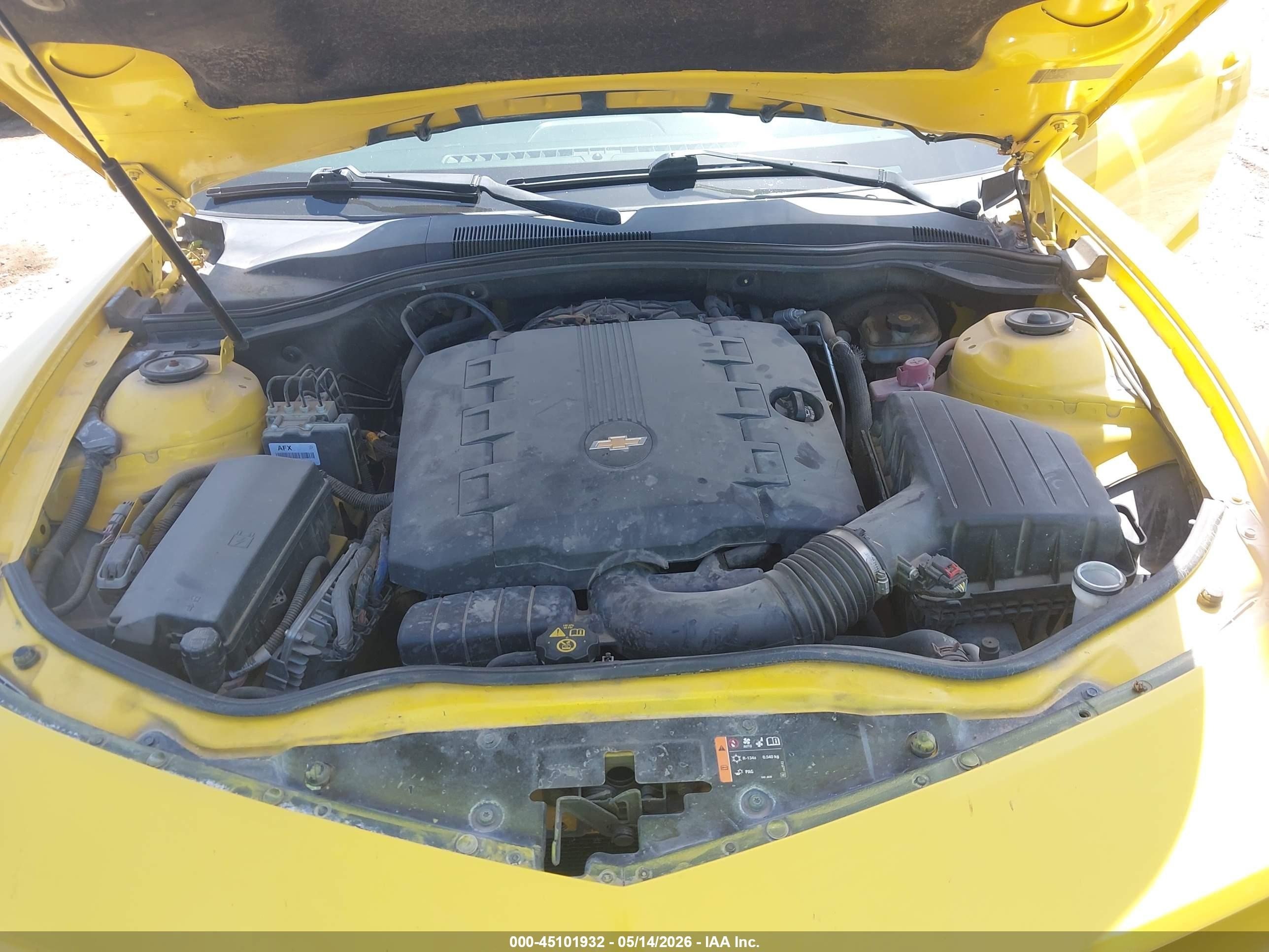 2012 Chevrolet Camaro 1lt Yellow vin: 2G1FB1E31C9103119