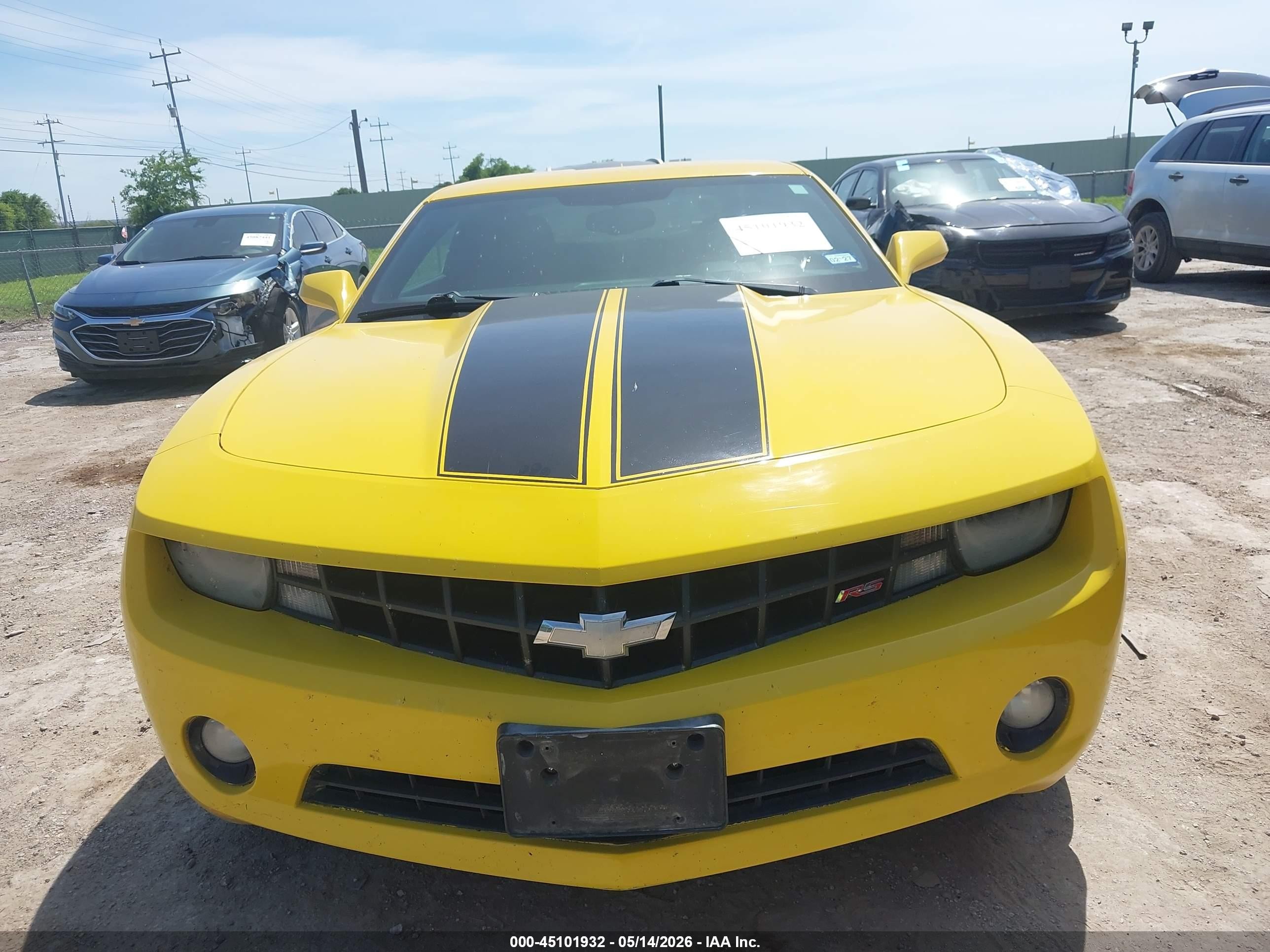 2012 Chevrolet Camaro 1lt Yellow vin: 2G1FB1E31C9103119