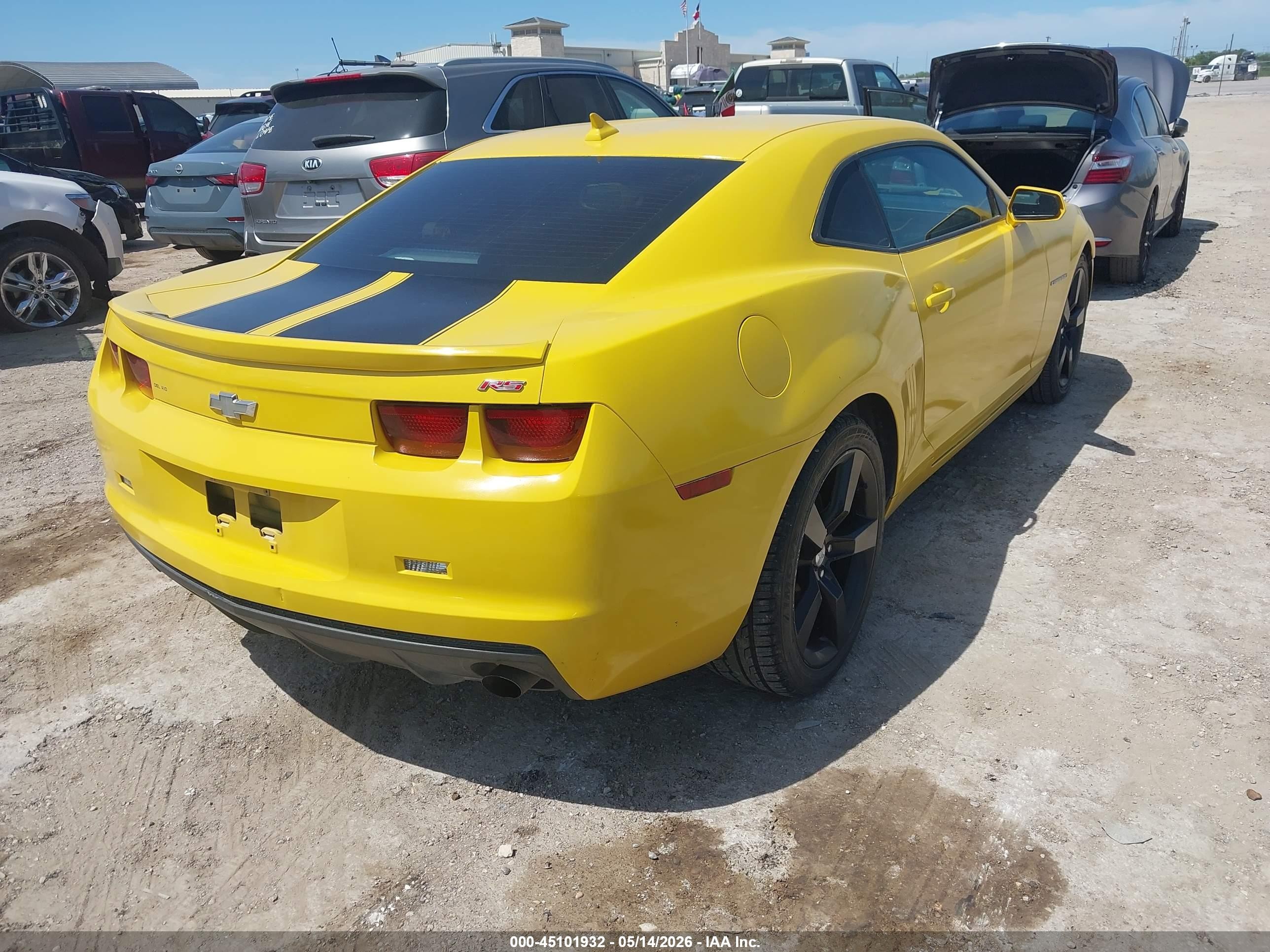 2012 Chevrolet Camaro 1lt Yellow vin: 2G1FB1E31C9103119