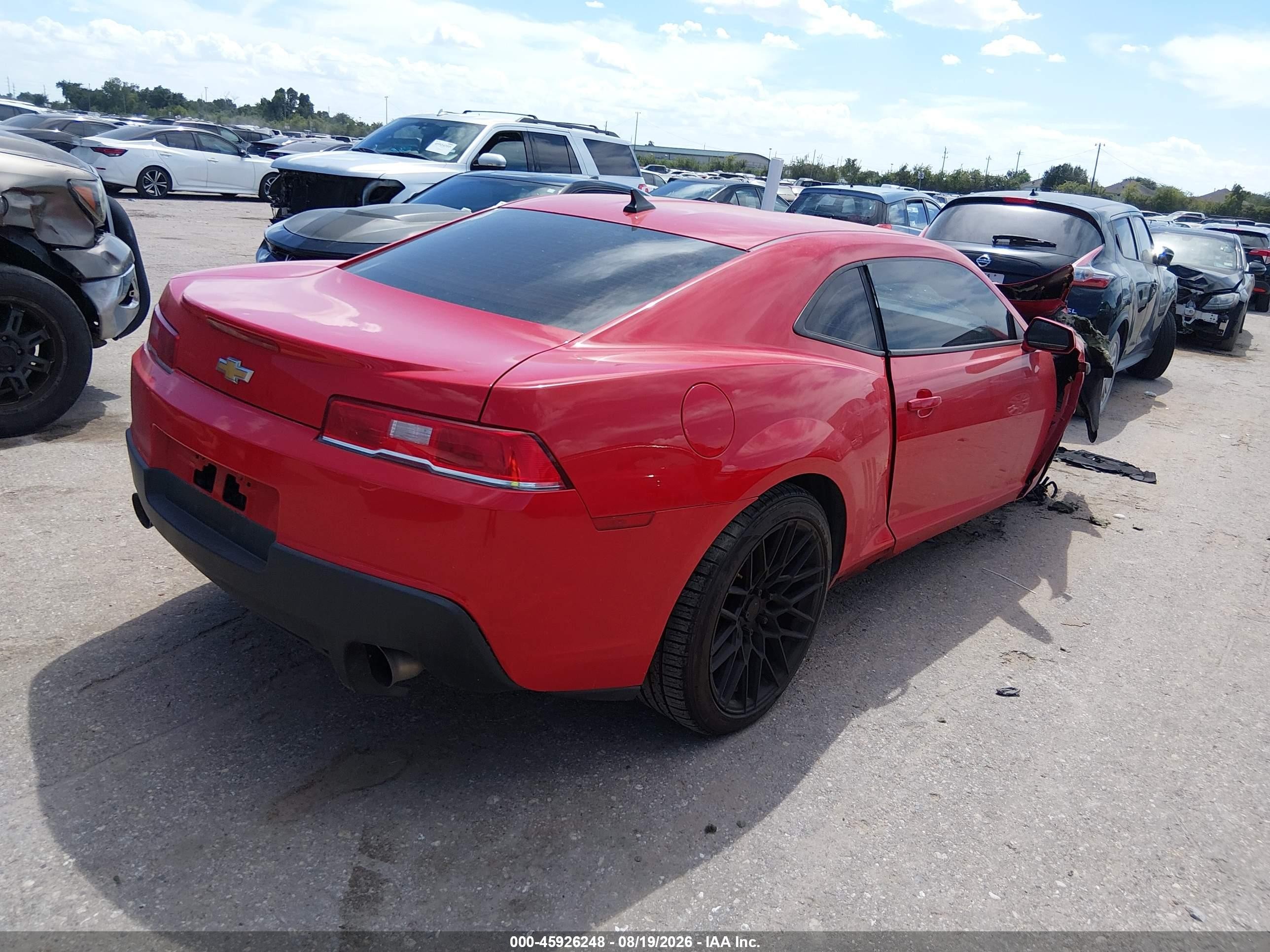 2015 Chevrolet Camaro 2ls Red vin: 2G1FB1E31F9198222
