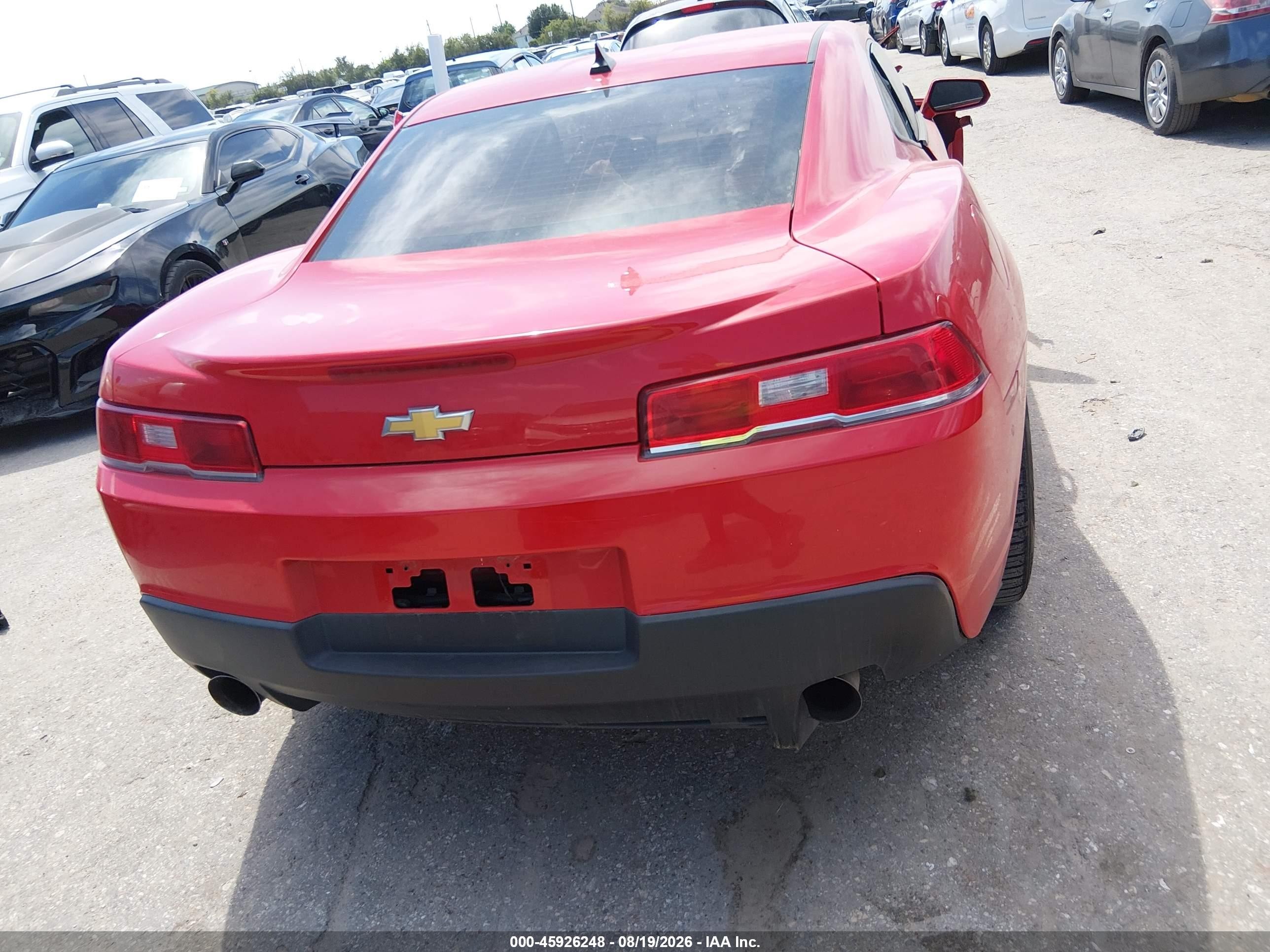 2015 Chevrolet Camaro 2ls Red vin: 2G1FB1E31F9198222