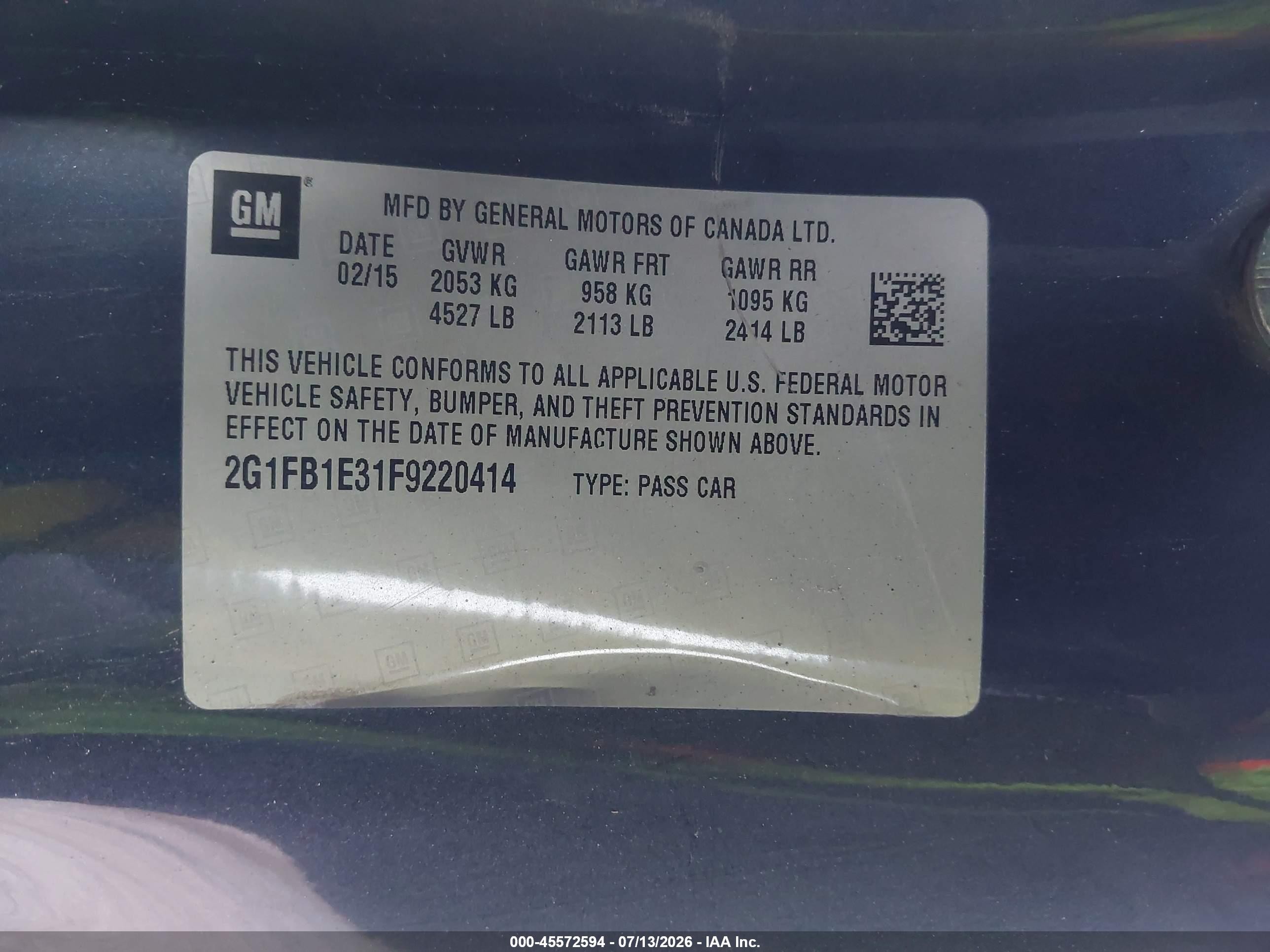 2015 Chevrolet Camaro 2ls Dark Blue vin: 2G1FB1E31F9220414