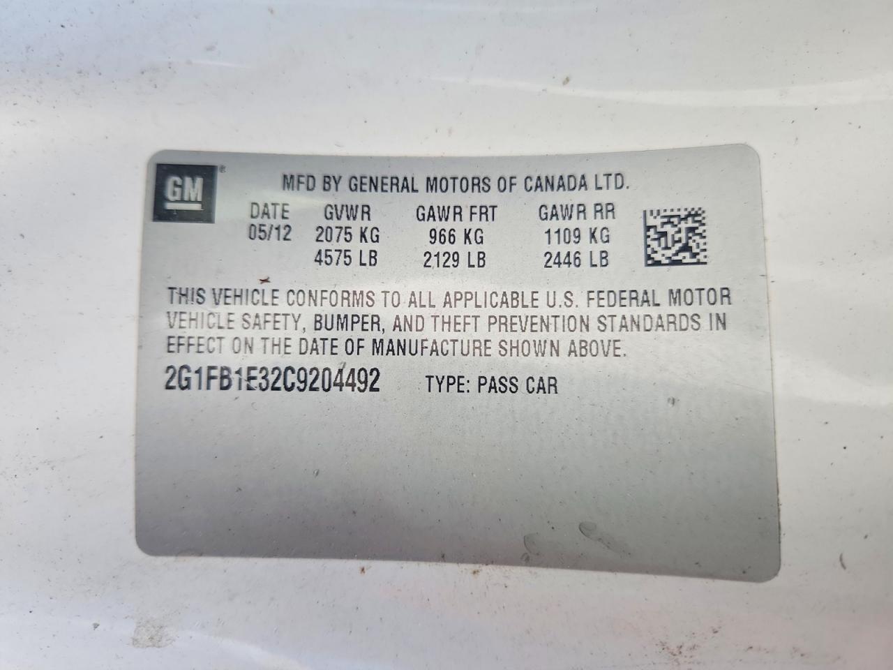 2012 Chevrolet Camaro Lt White vin: 2G1FB1E32C9204492