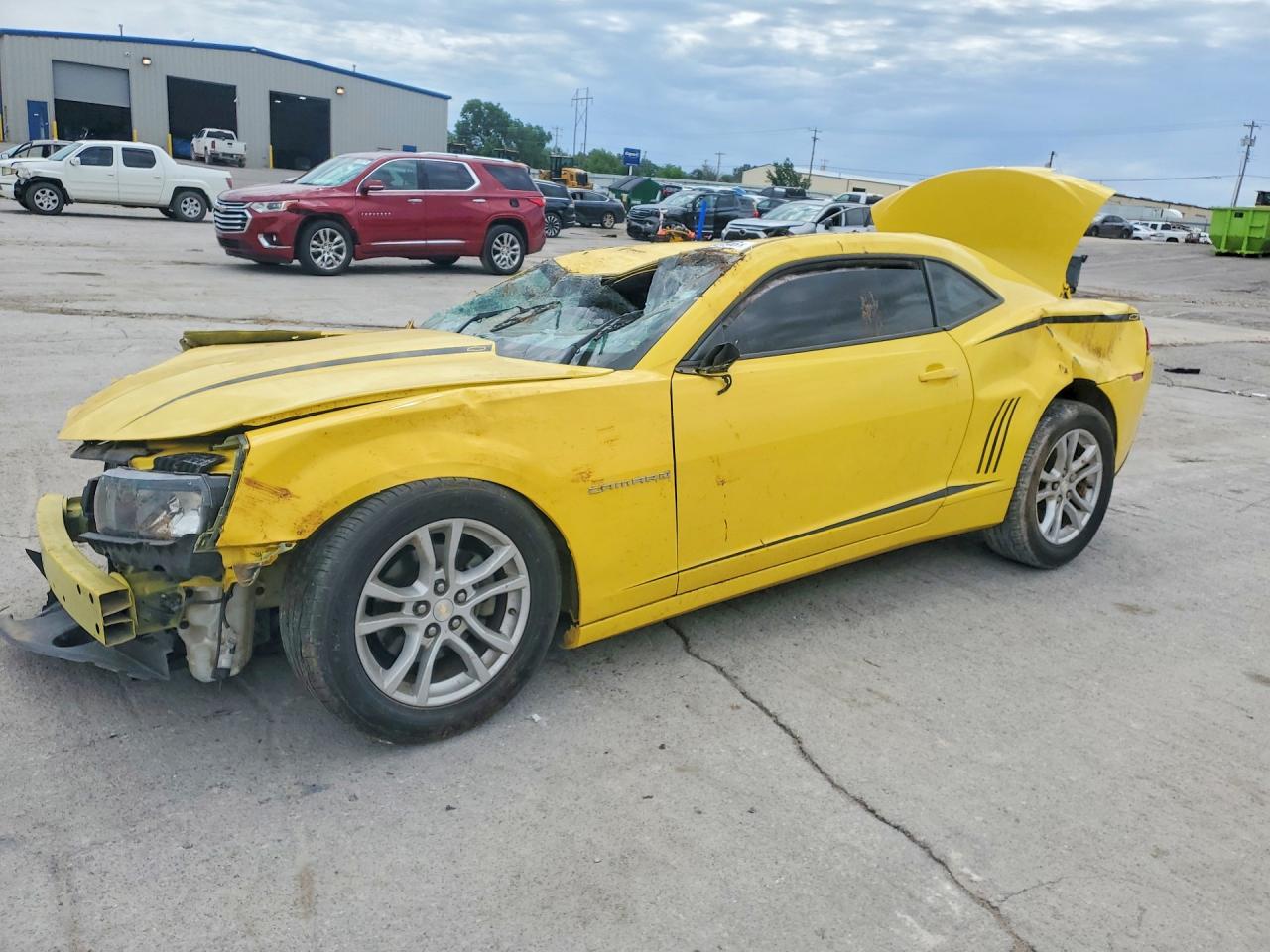 2015 Chevrolet Camaro Ls Yellow vin: 2G1FB1E32F9152012