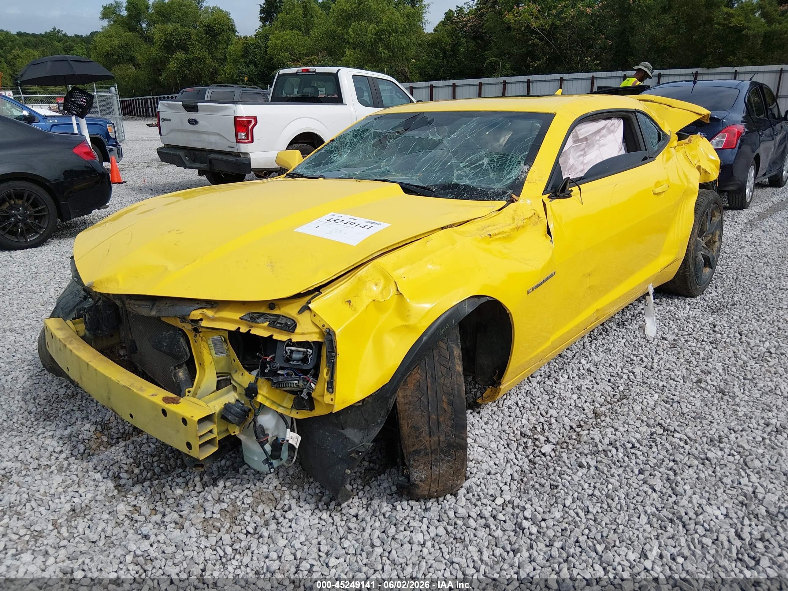 2012 Chevrolet Camaro 1lt Yellow vin: 2G1FB1E33C9114851