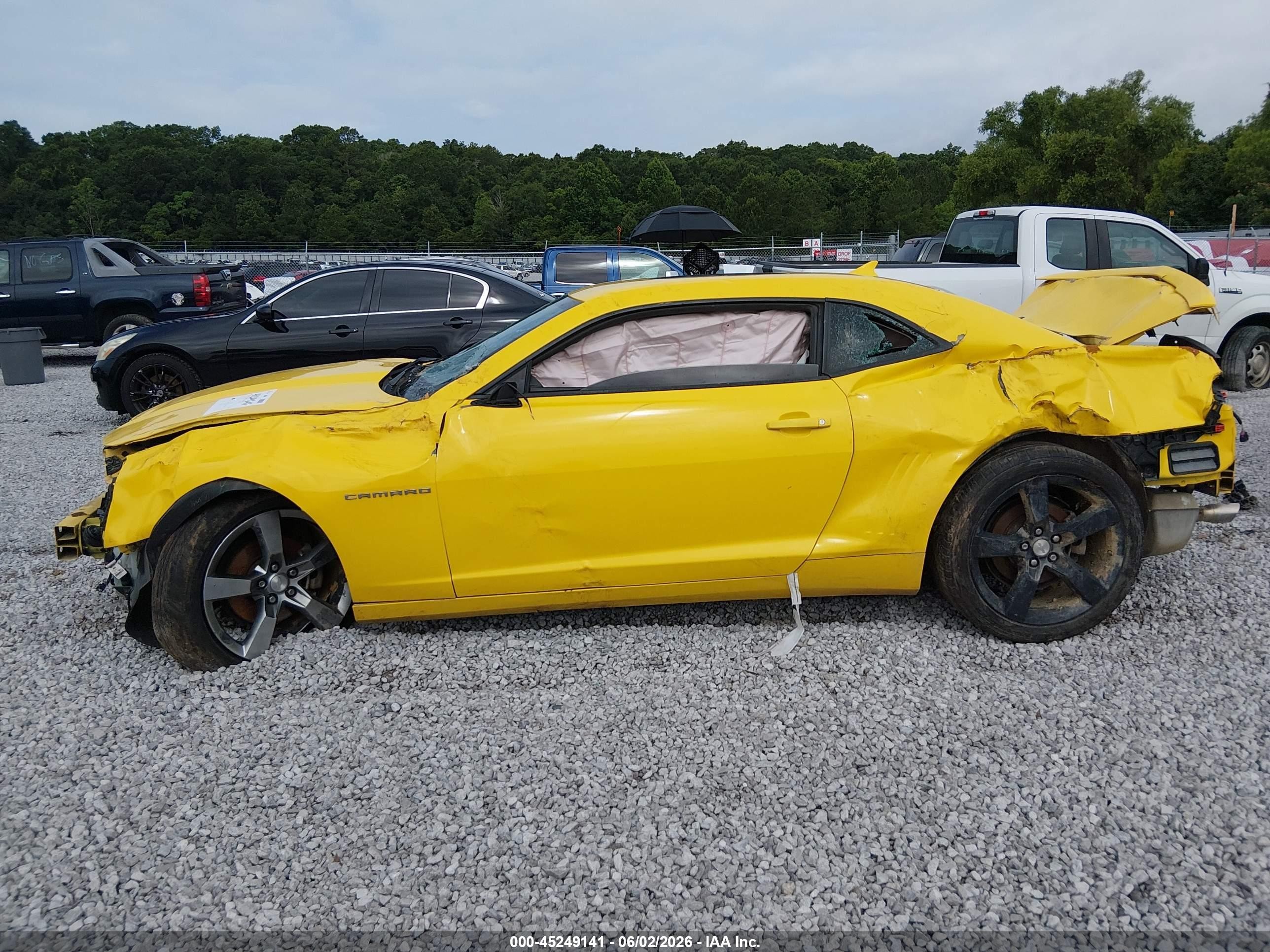 2012 Chevrolet Camaro 1lt Yellow vin: 2G1FB1E33C9114851
