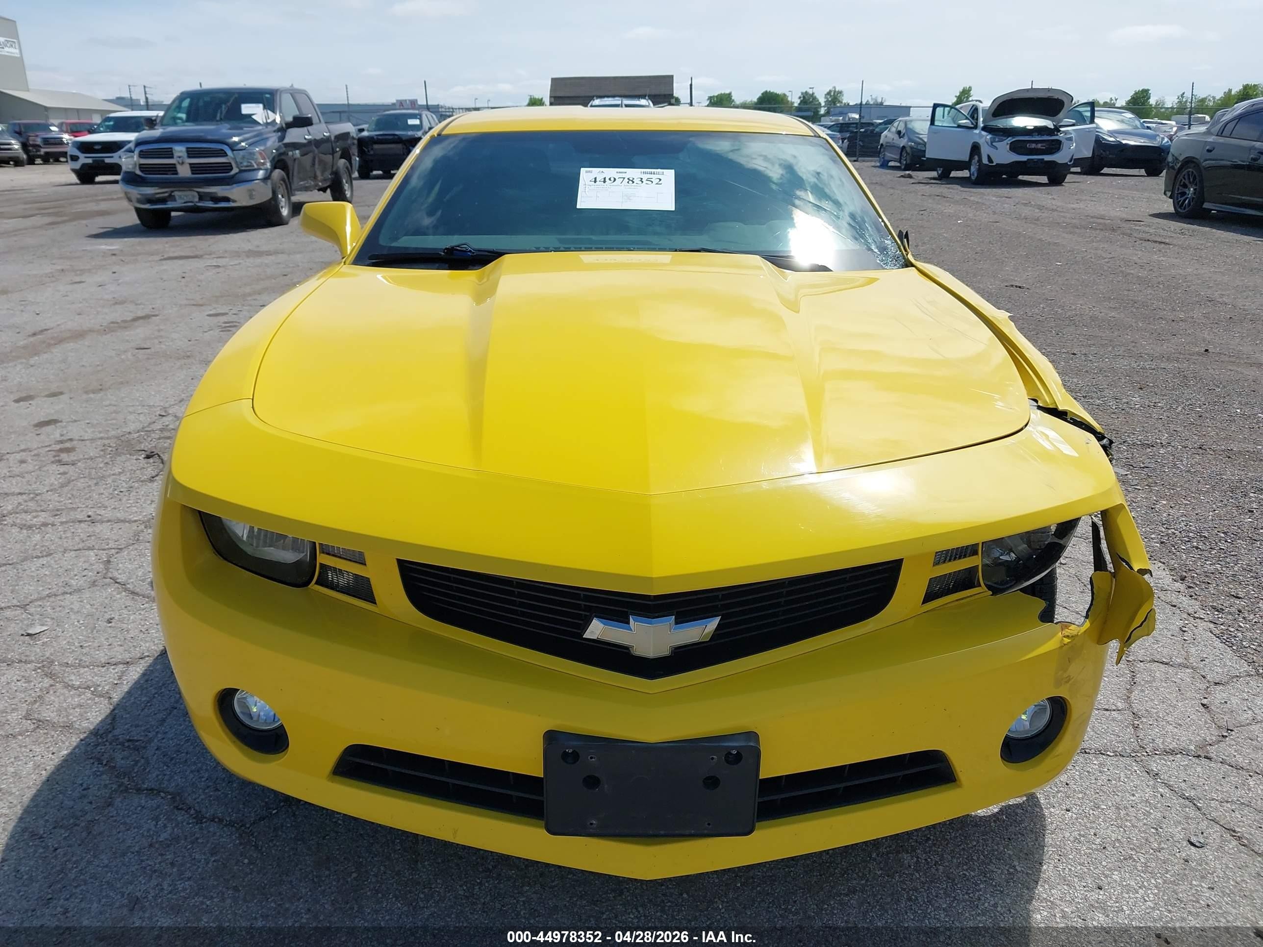 2012 Chevrolet Camaro 1lt Yellow vin: 2G1FB1E33C9211600