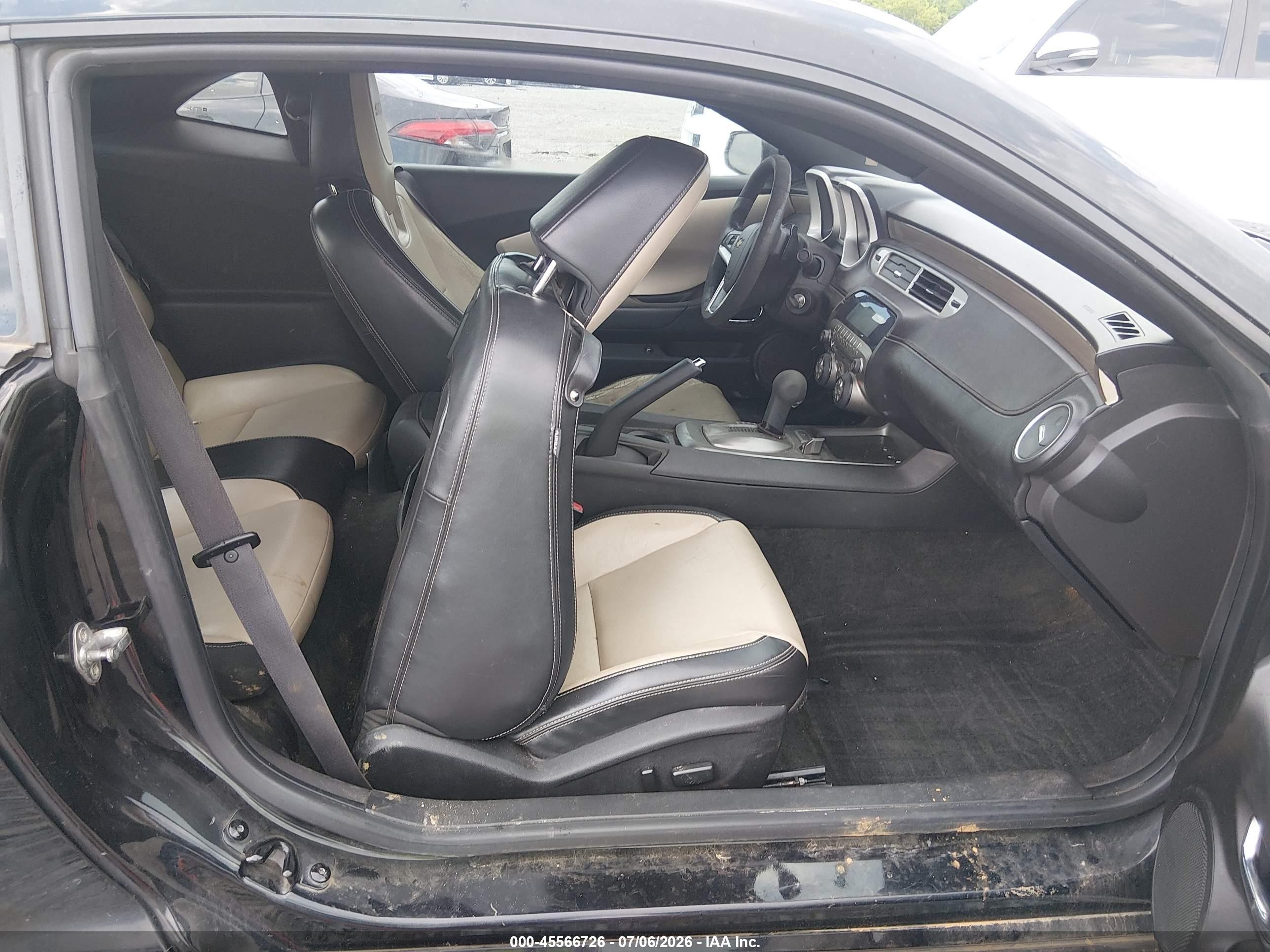 2012 Chevrolet Camaro 1lt Black vin: 2G1FB1E34C9106953
