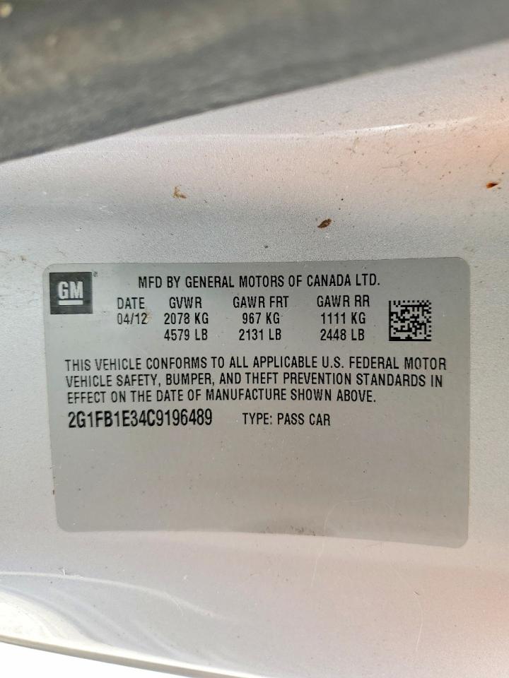 2012 Chevrolet Camaro Lt Серебряный vin: 2G1FB1E34C9196489