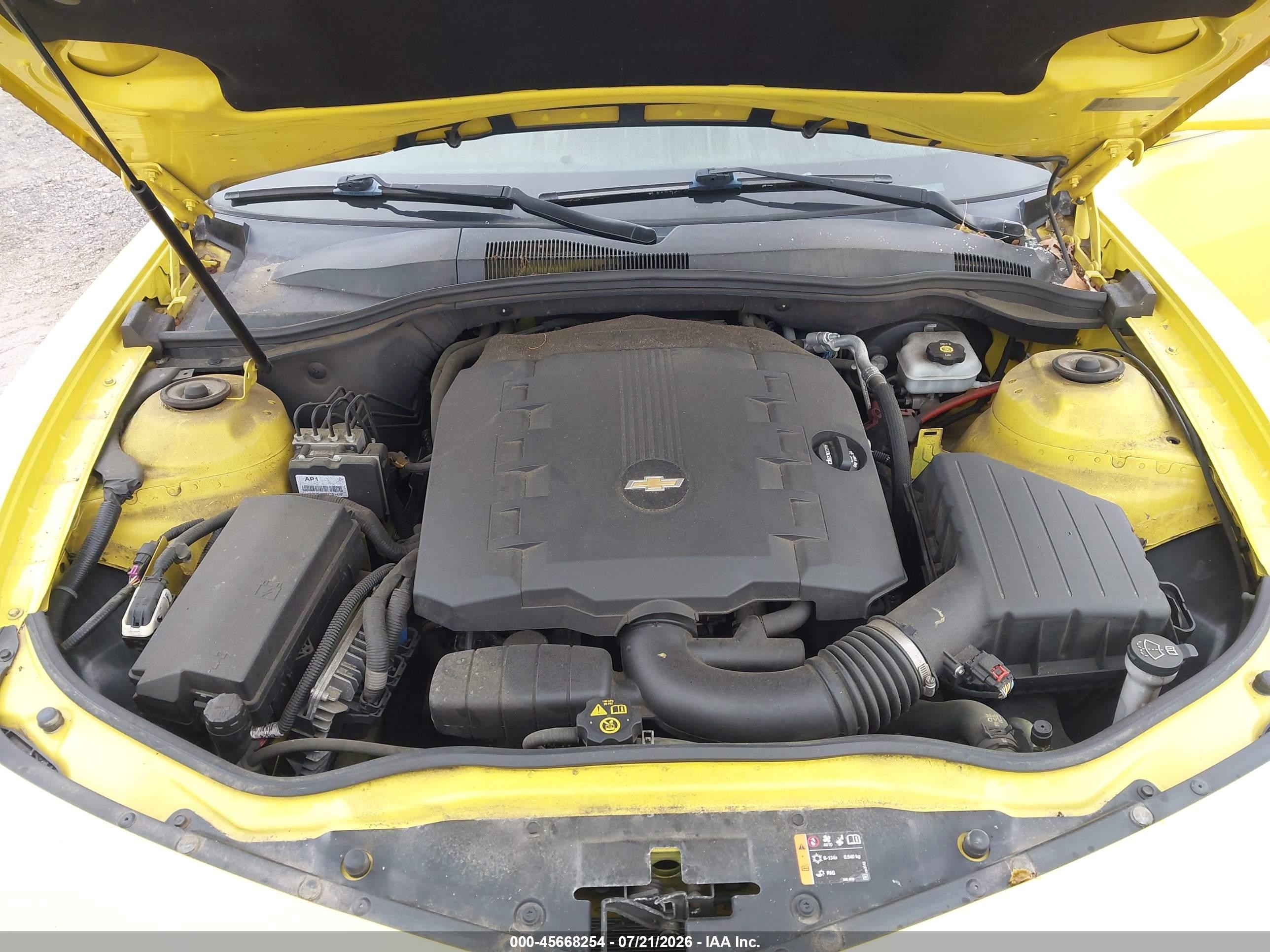2014 Chevrolet Camaro 1lt Yellow vin: 2G1FB1E34E9151801