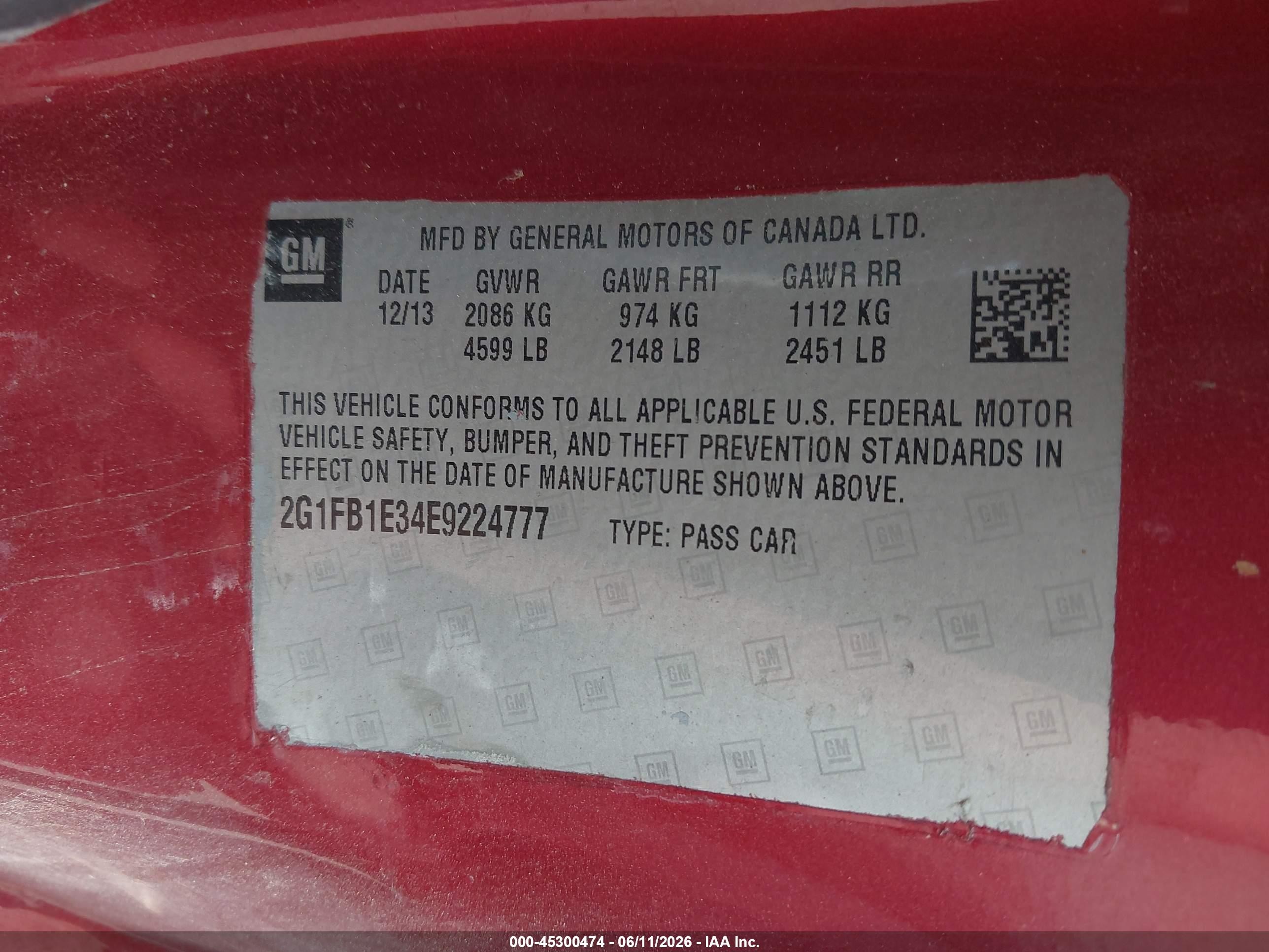 2014 Chevrolet Camaro 1lt Красный vin: 2G1FB1E34E9224777