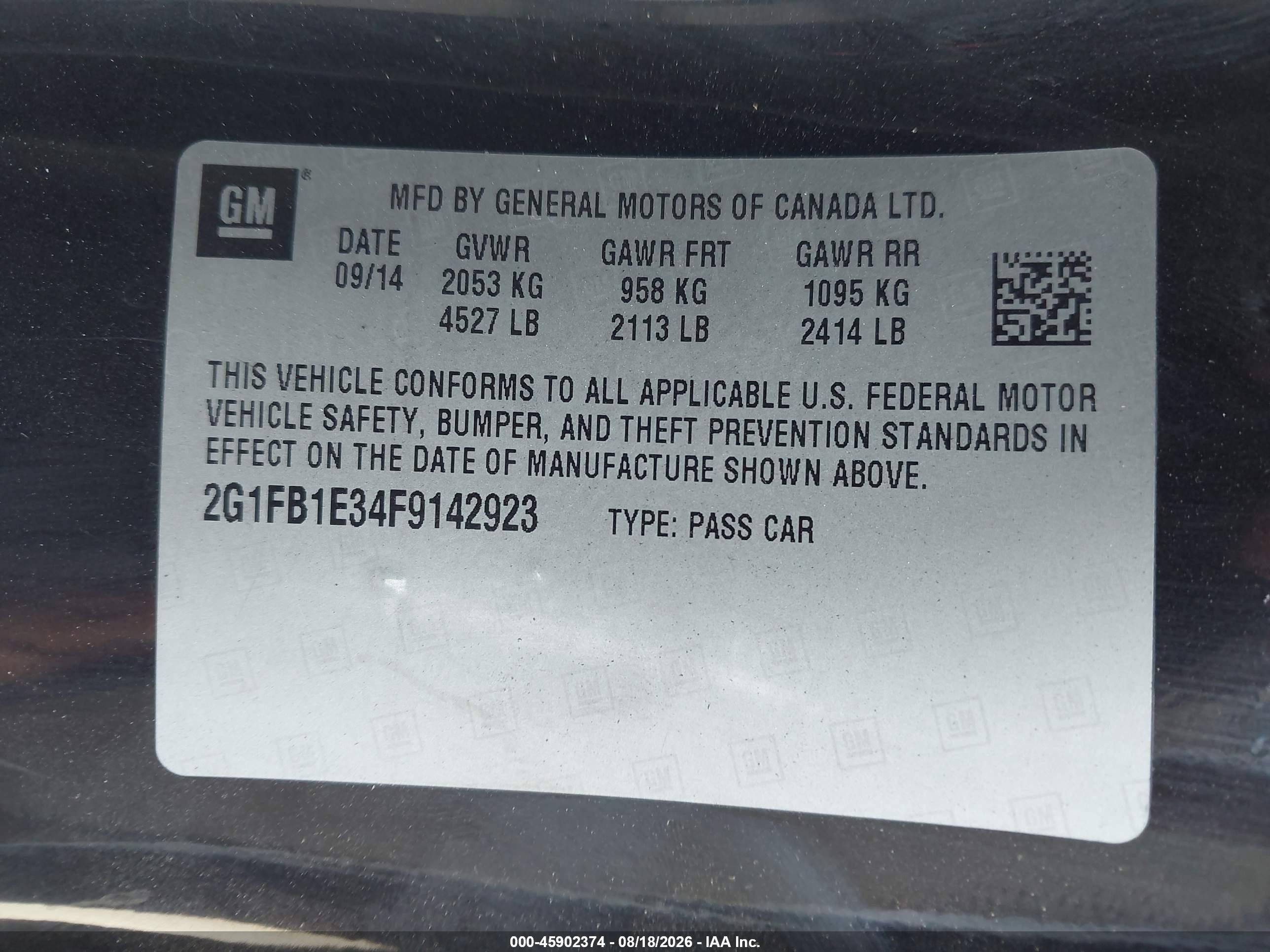 2015 Chevrolet Camaro 2ls Черный vin: 2G1FB1E34F9142923