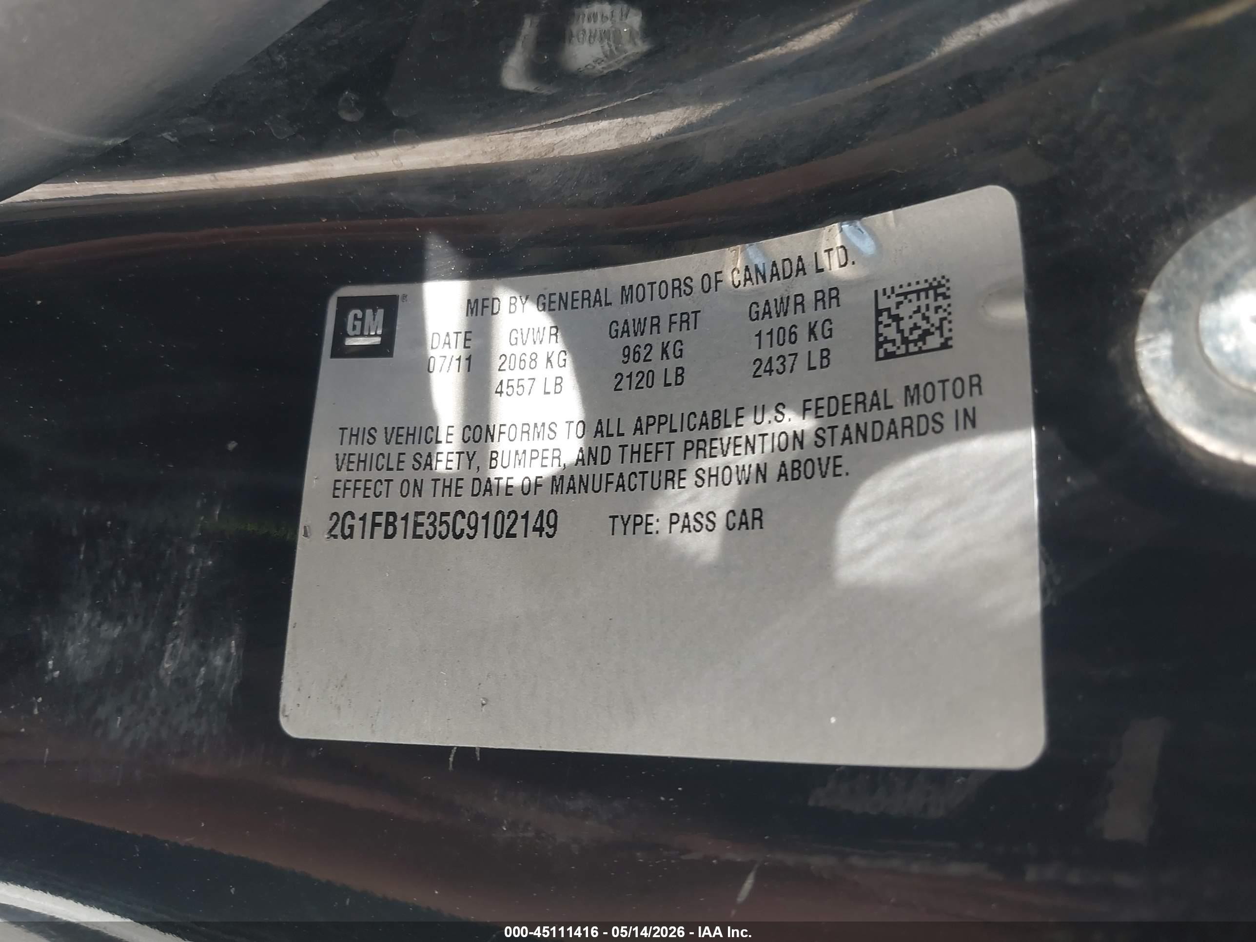 2012 Chevrolet Camaro 1lt Black vin: 2G1FB1E35C9102149