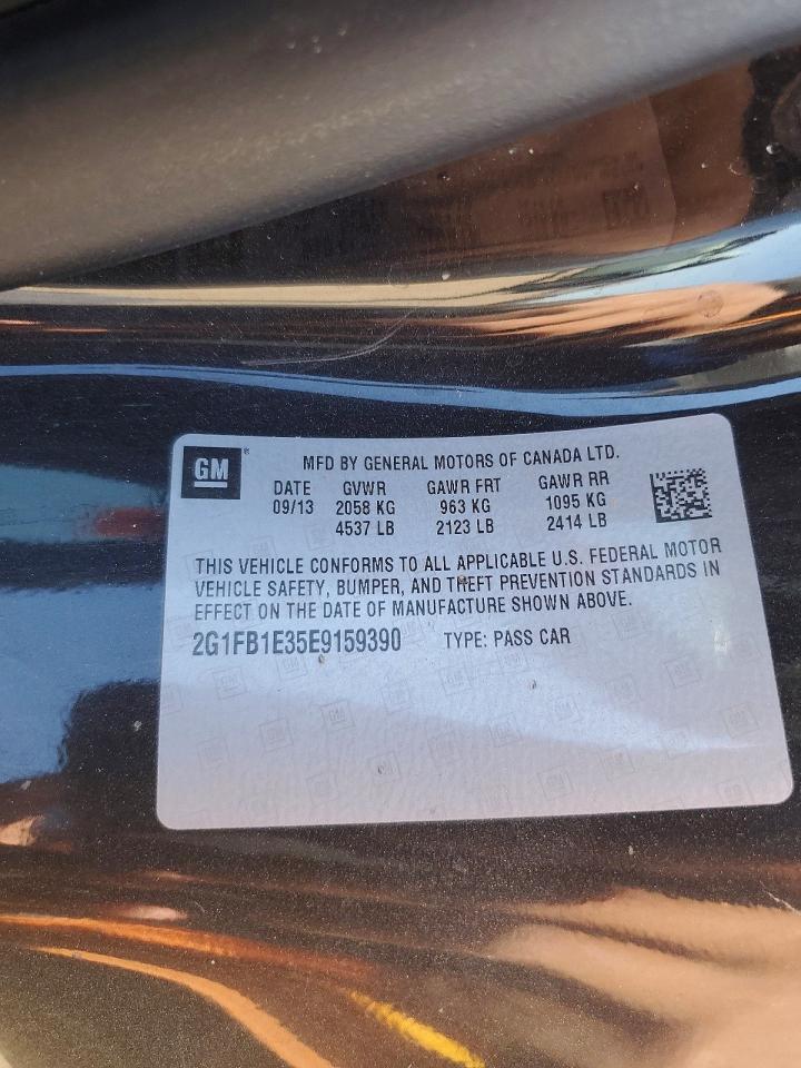 2014 Chevrolet Camaro Lt Black vin: 2G1FB1E35E9159390