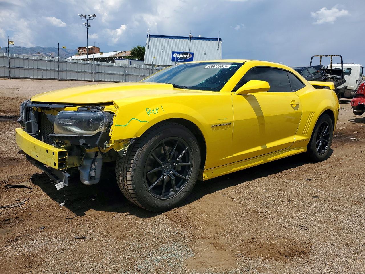 2015 Chevrolet Camaro Ls Yellow vin: 2G1FB1E35F9310875
