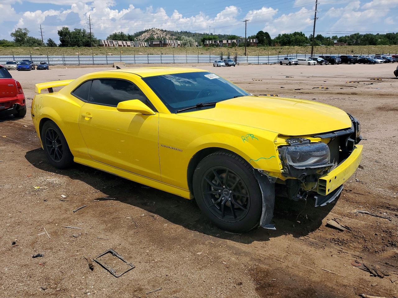 2015 Chevrolet Camaro Ls Yellow vin: 2G1FB1E35F9310875